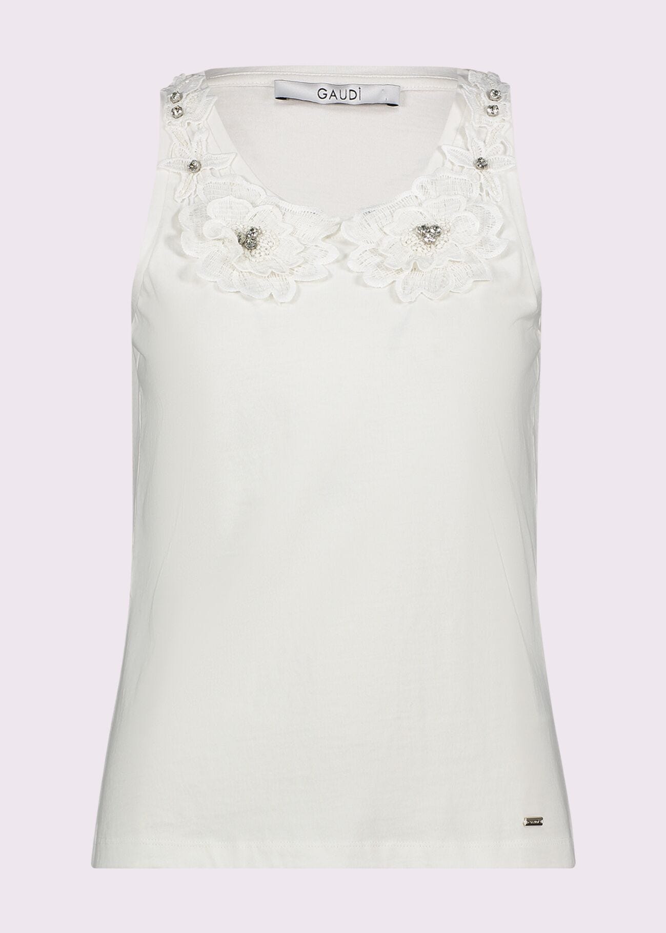 Top blanc en coton pour femme