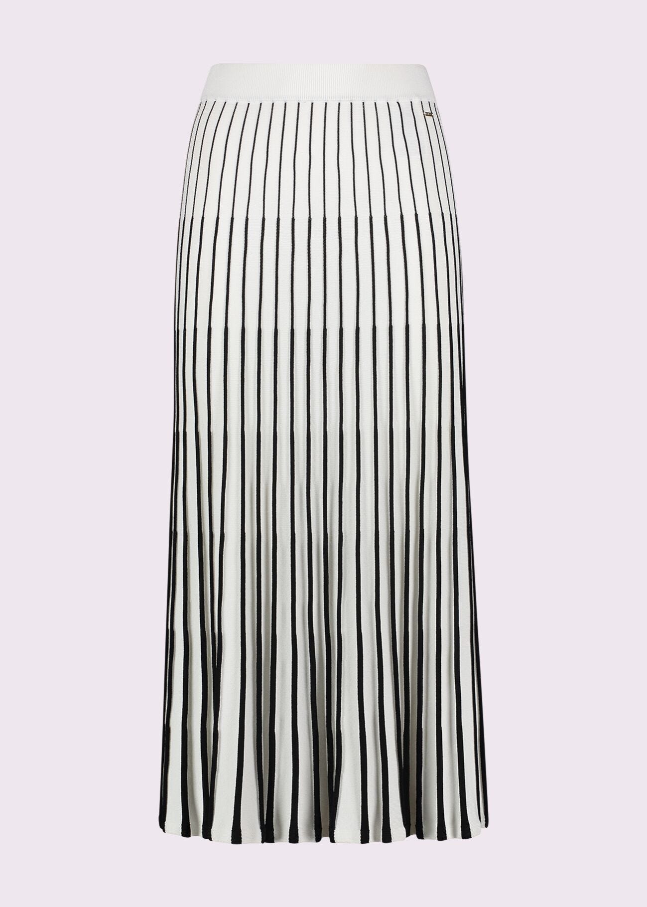 Jupe blanche en maille rayée