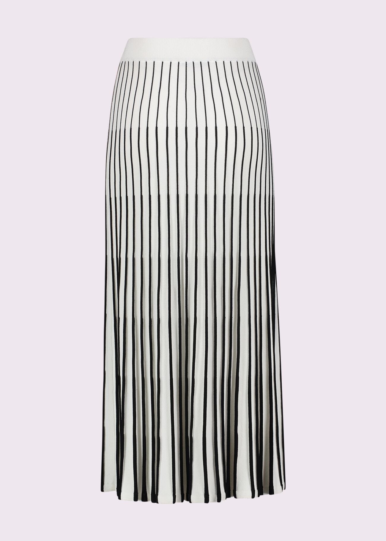 Jupe blanche en maille rayée