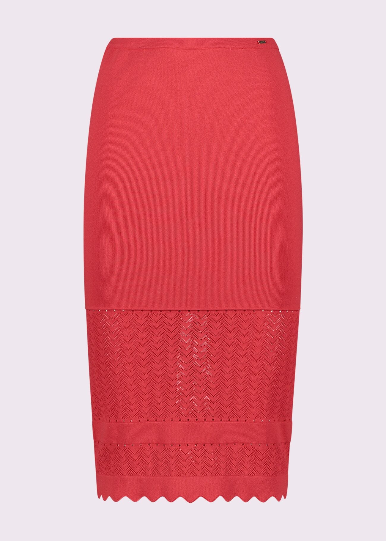 Jupe crayon rouge en maille