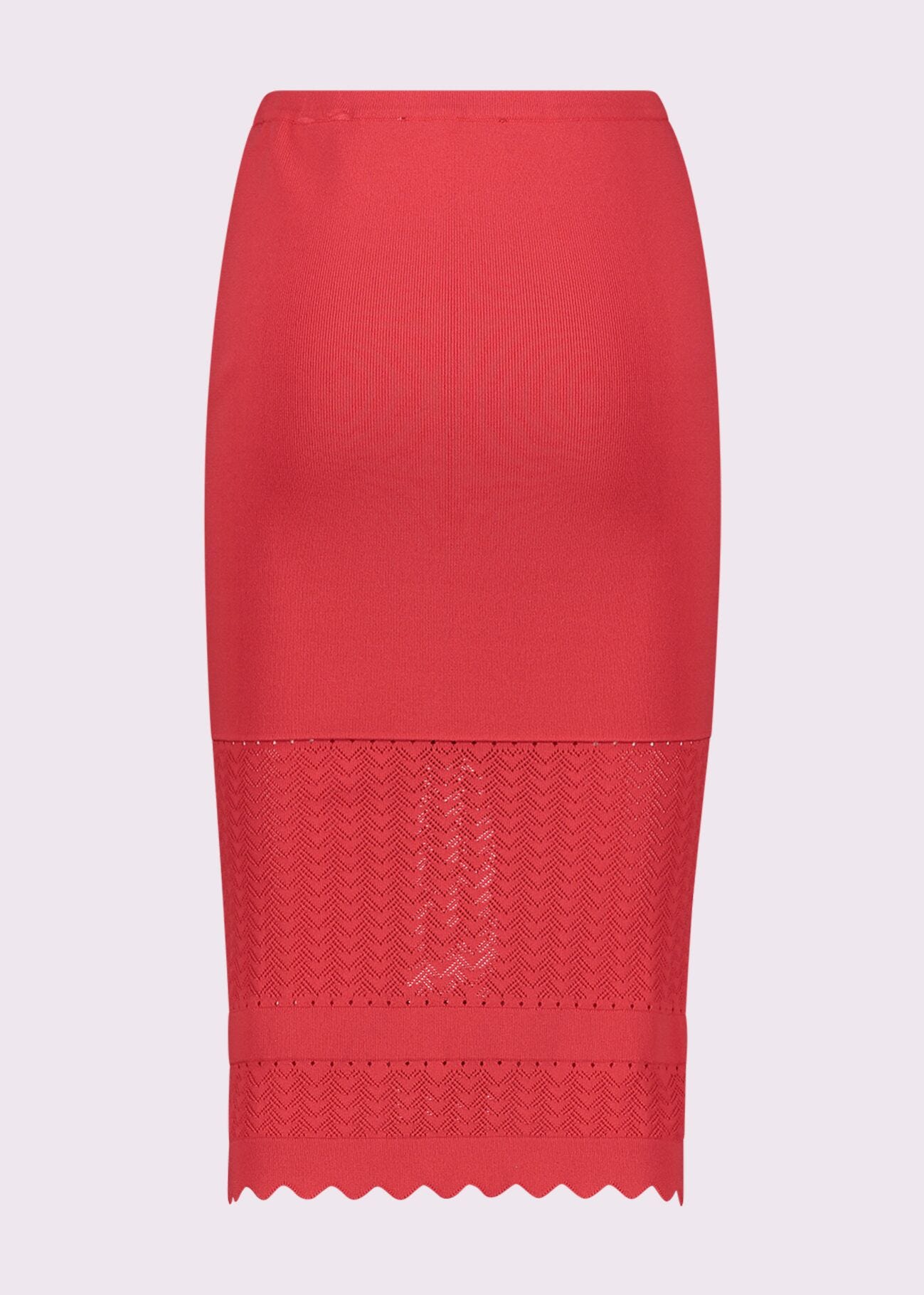 Jupe crayon rouge en maille