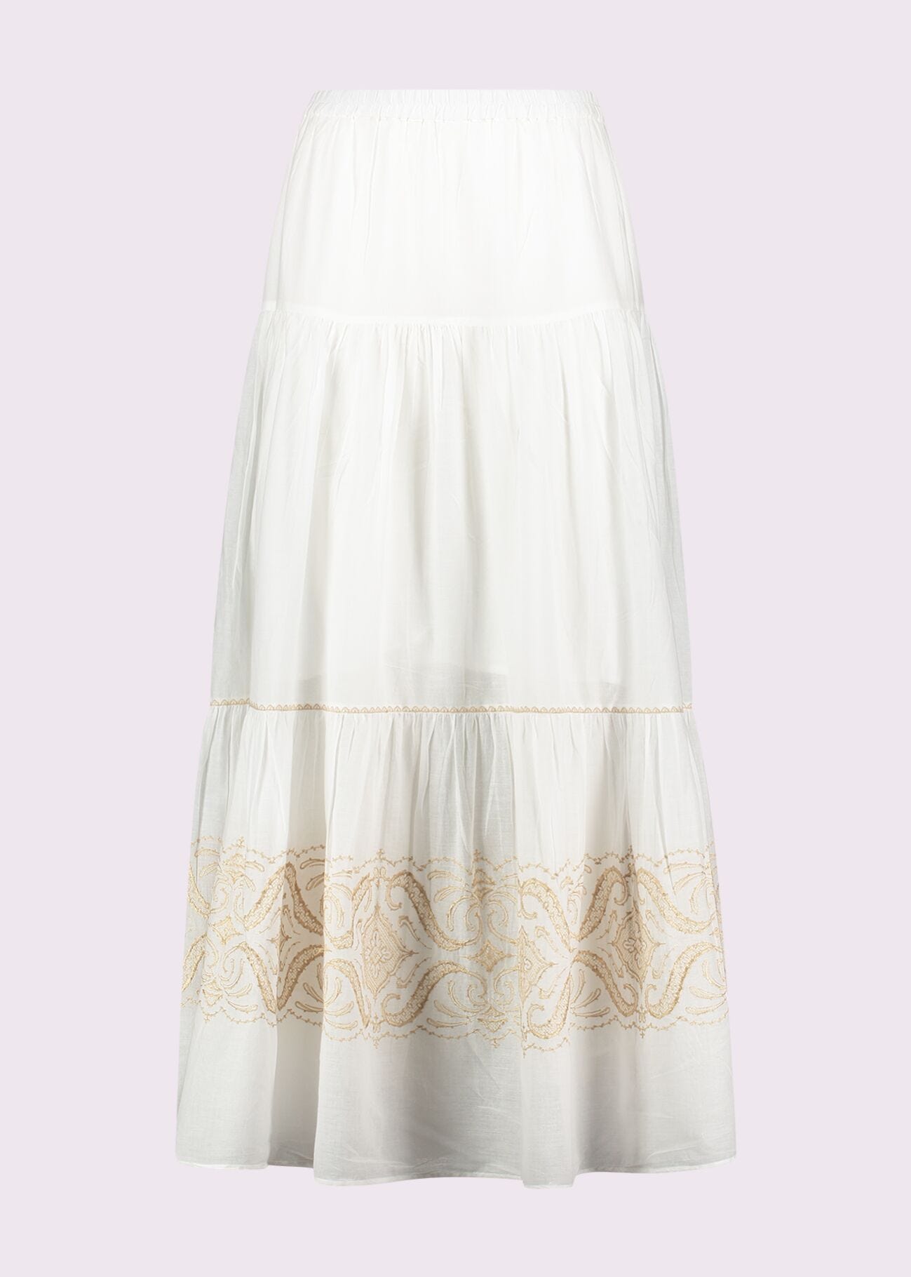 White cotton skirt with embroidery