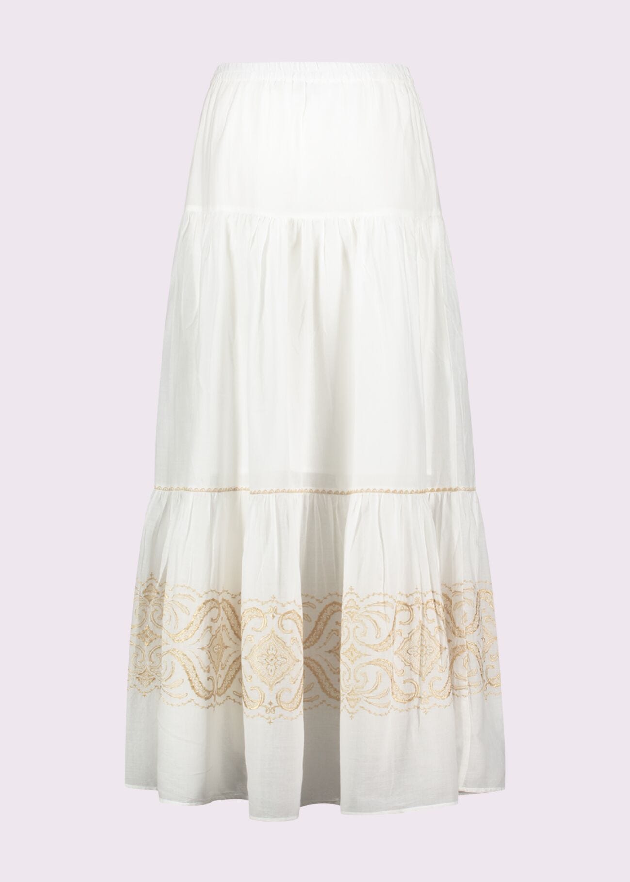 White cotton skirt with embroidery