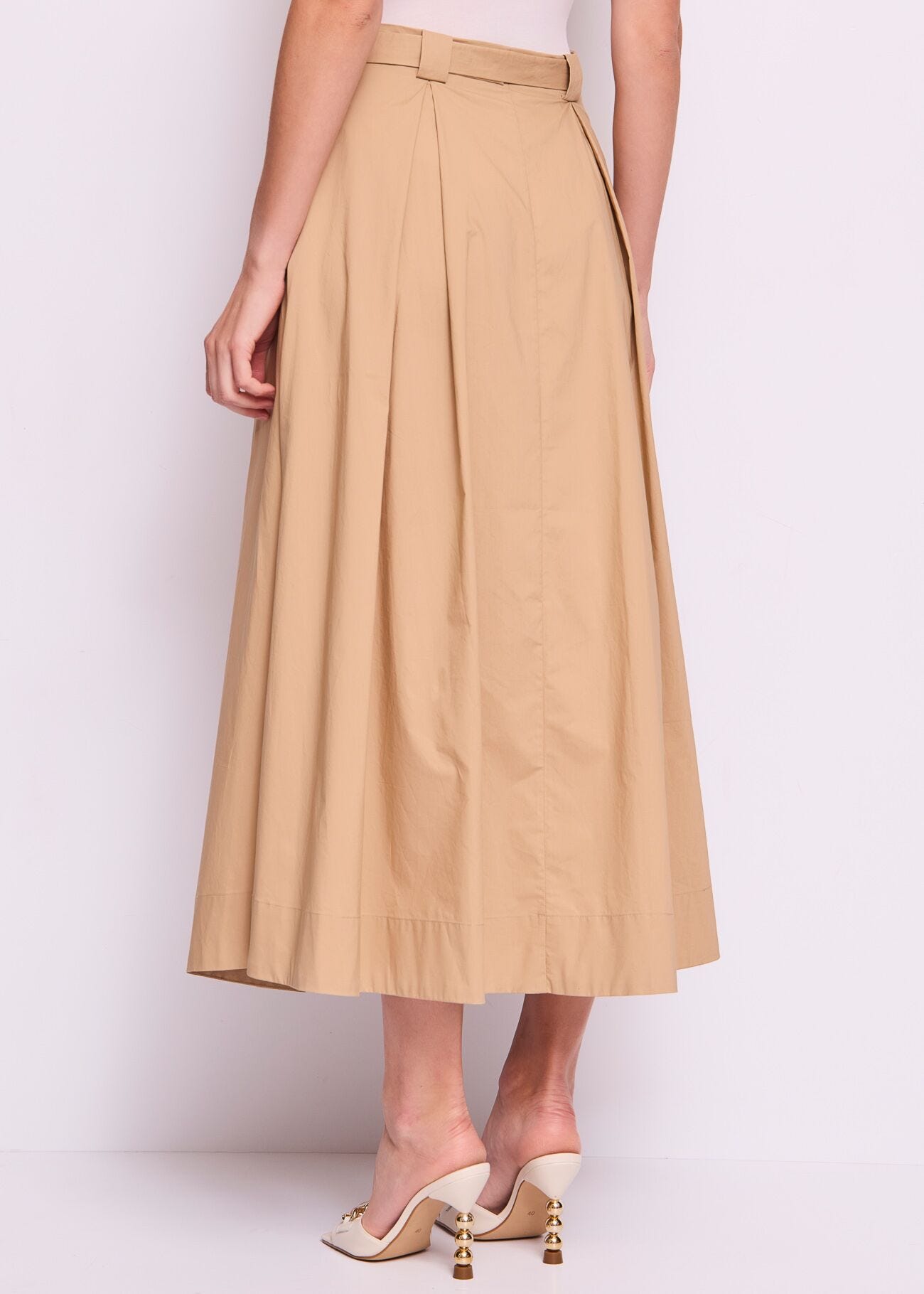 Jupe longue beige en coton