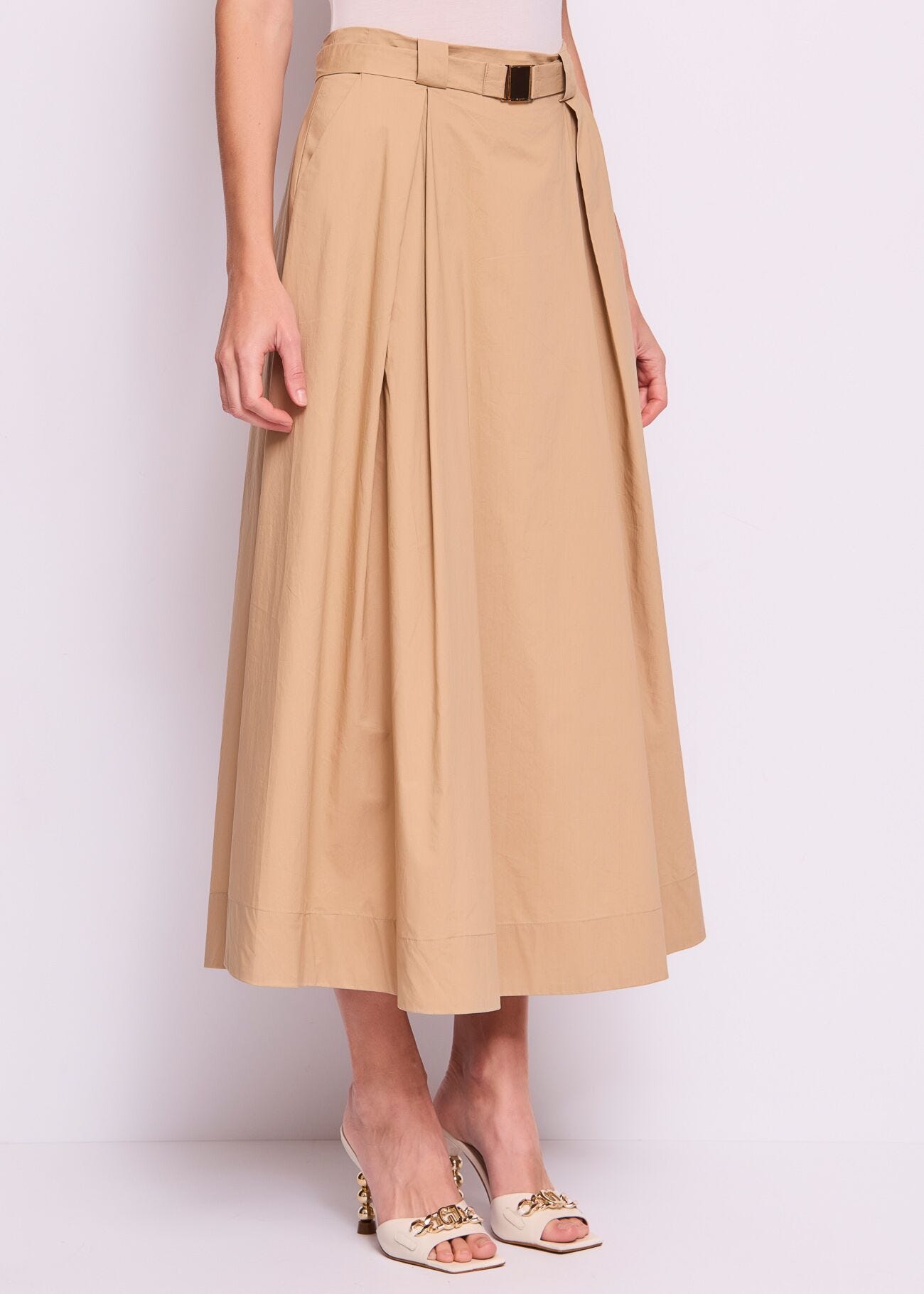 Jupe longue beige en coton
