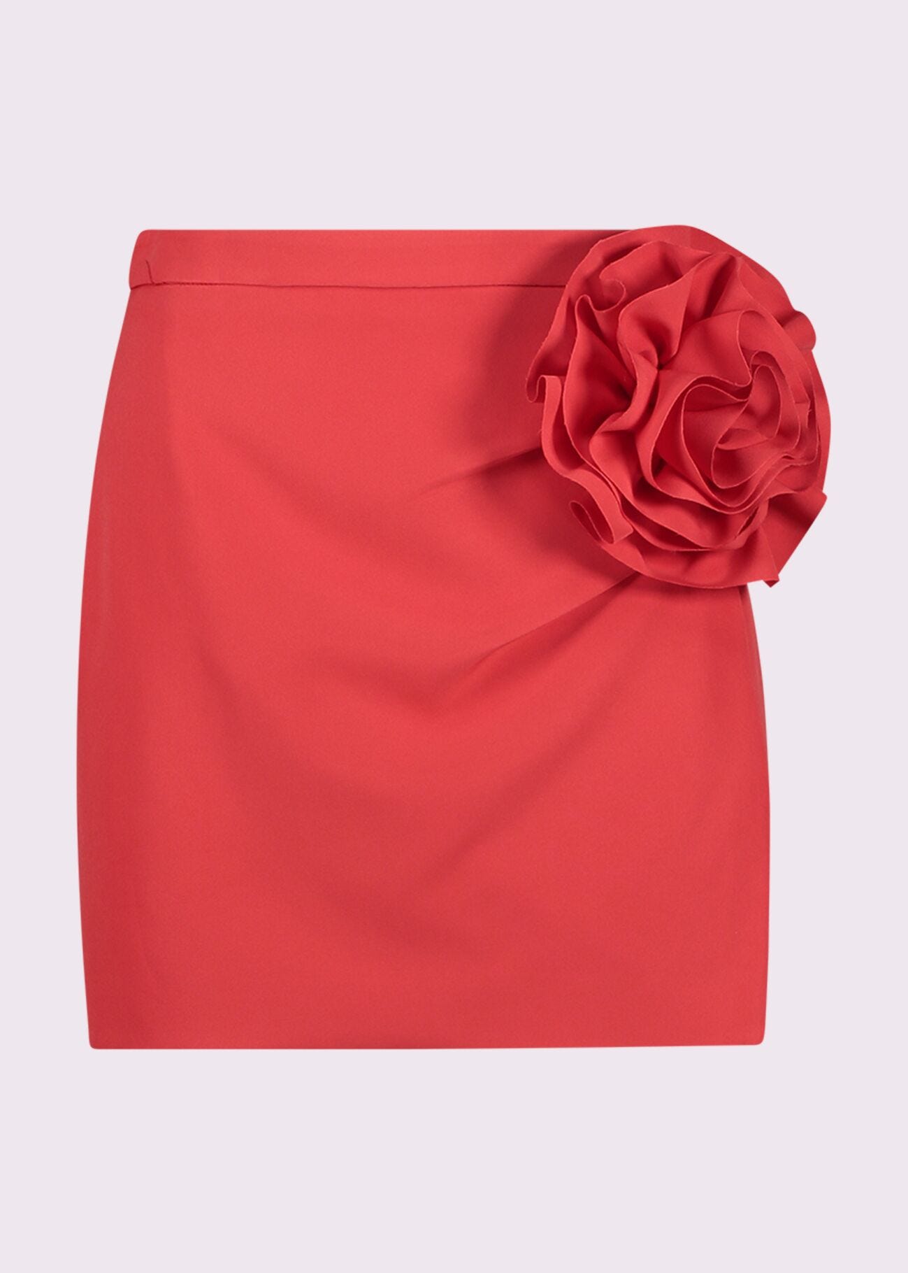 Red miniskirt with pin