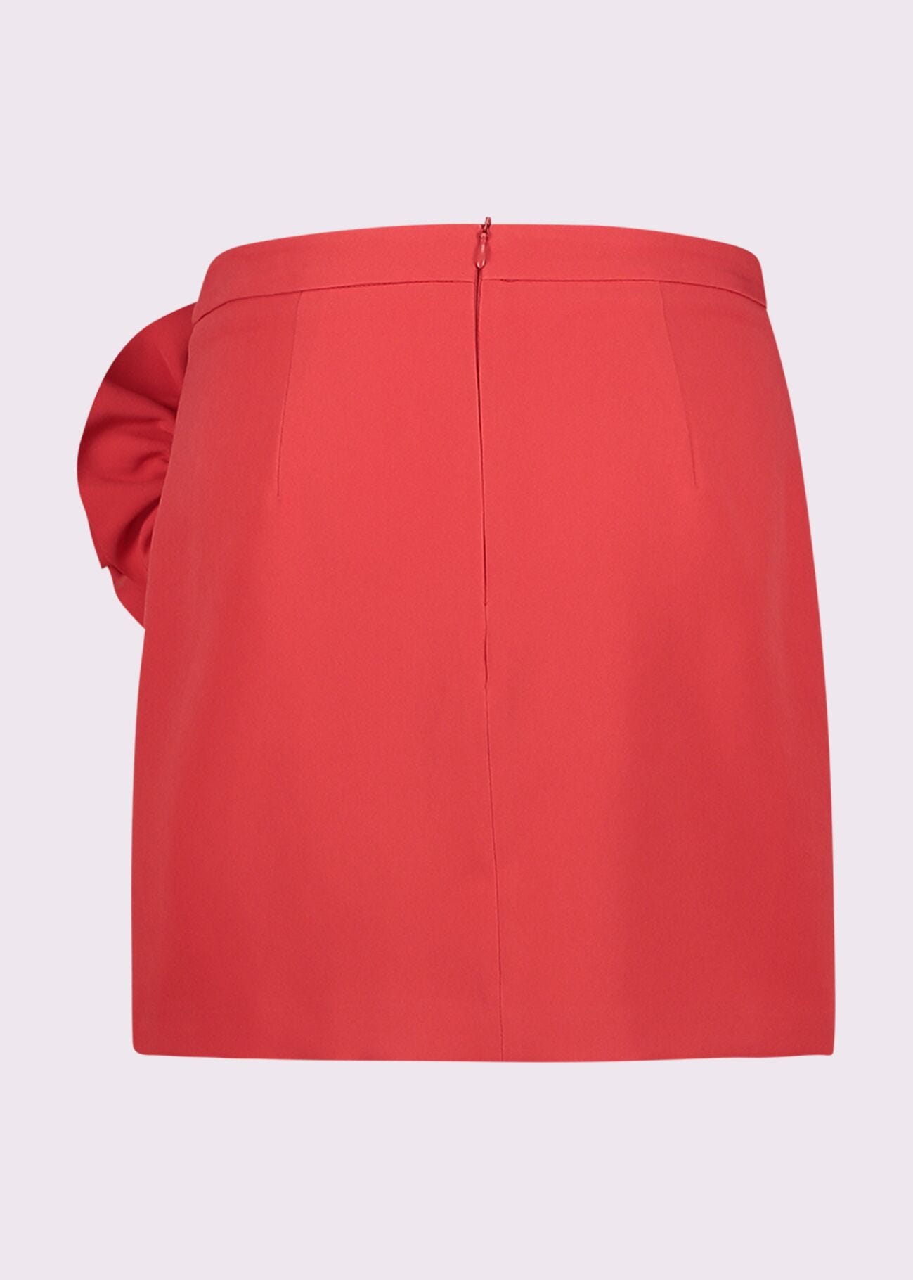Red miniskirt with pin