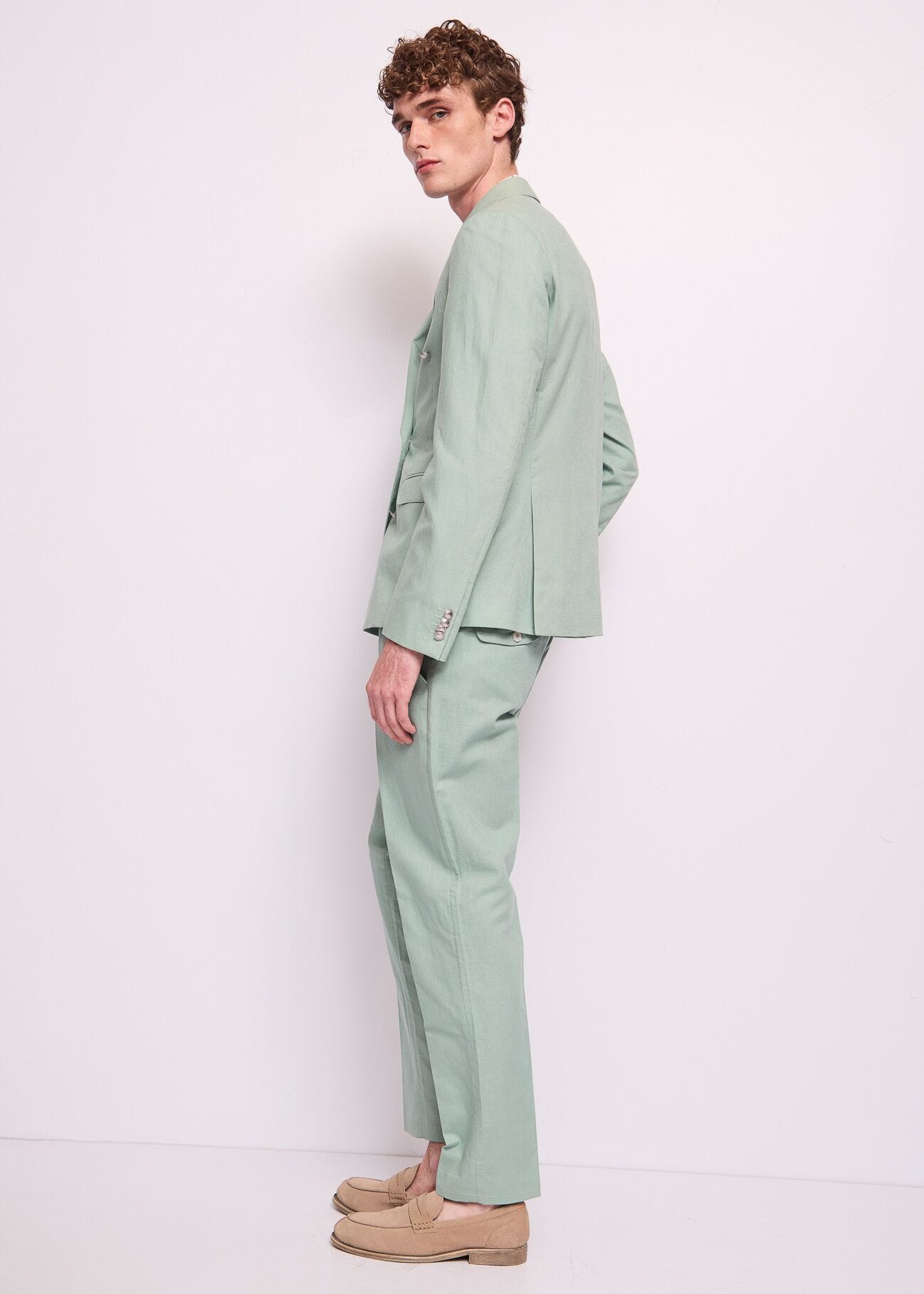 Traje de lino y algodón para hombre