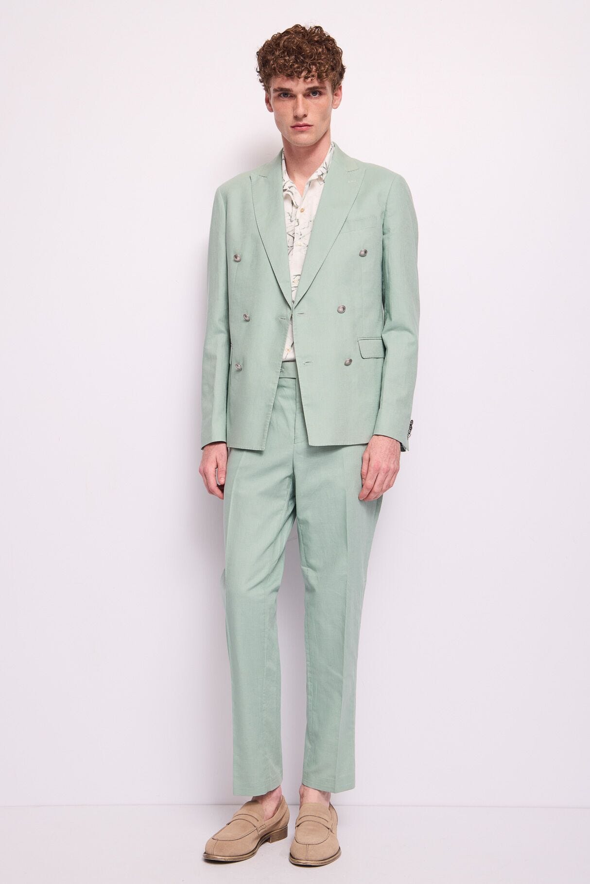 Traje de lino y algodón para hombre