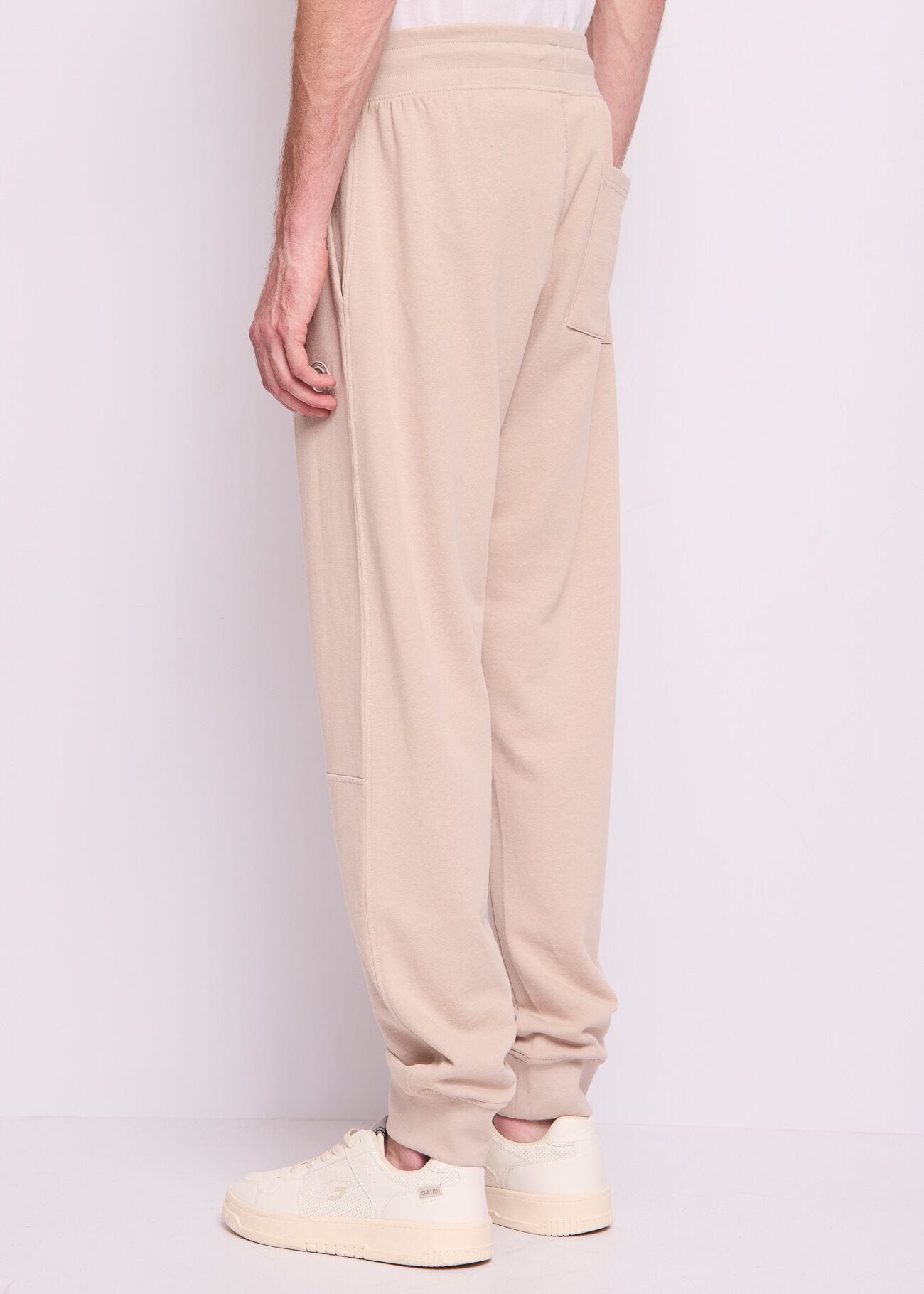 Pantaloni jogging beige in cotone