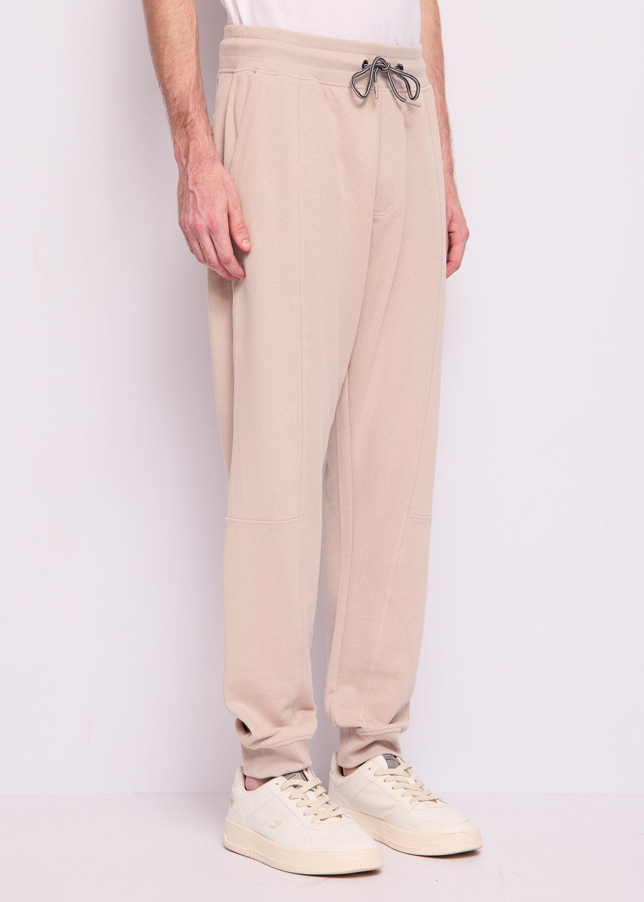 Pantaloni jogging beige in cotone