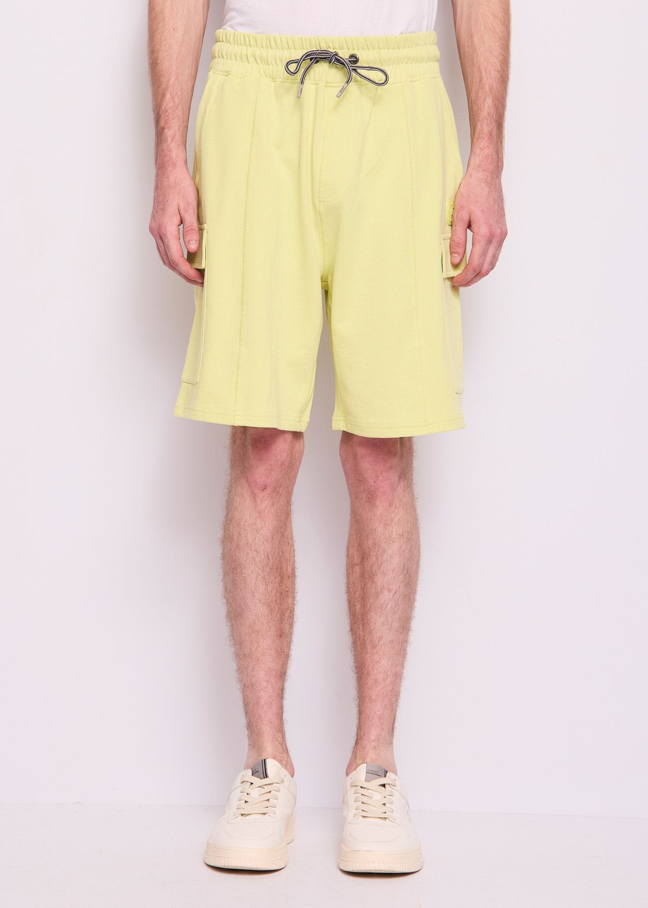 Bermuda giallo in felpa di cotone
