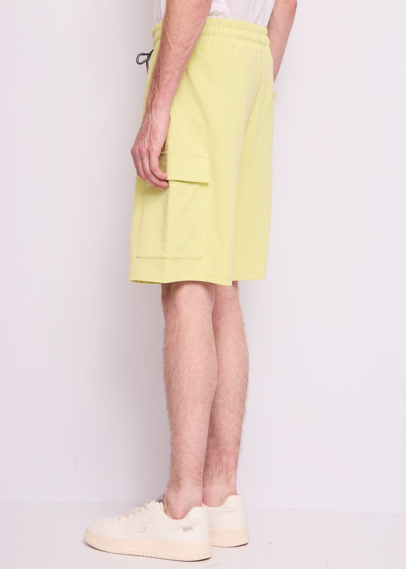 Bermuda giallo in felpa di cotone