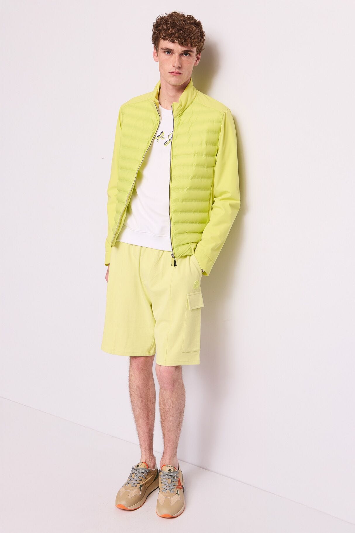Bermuda giallo in felpa di cotone