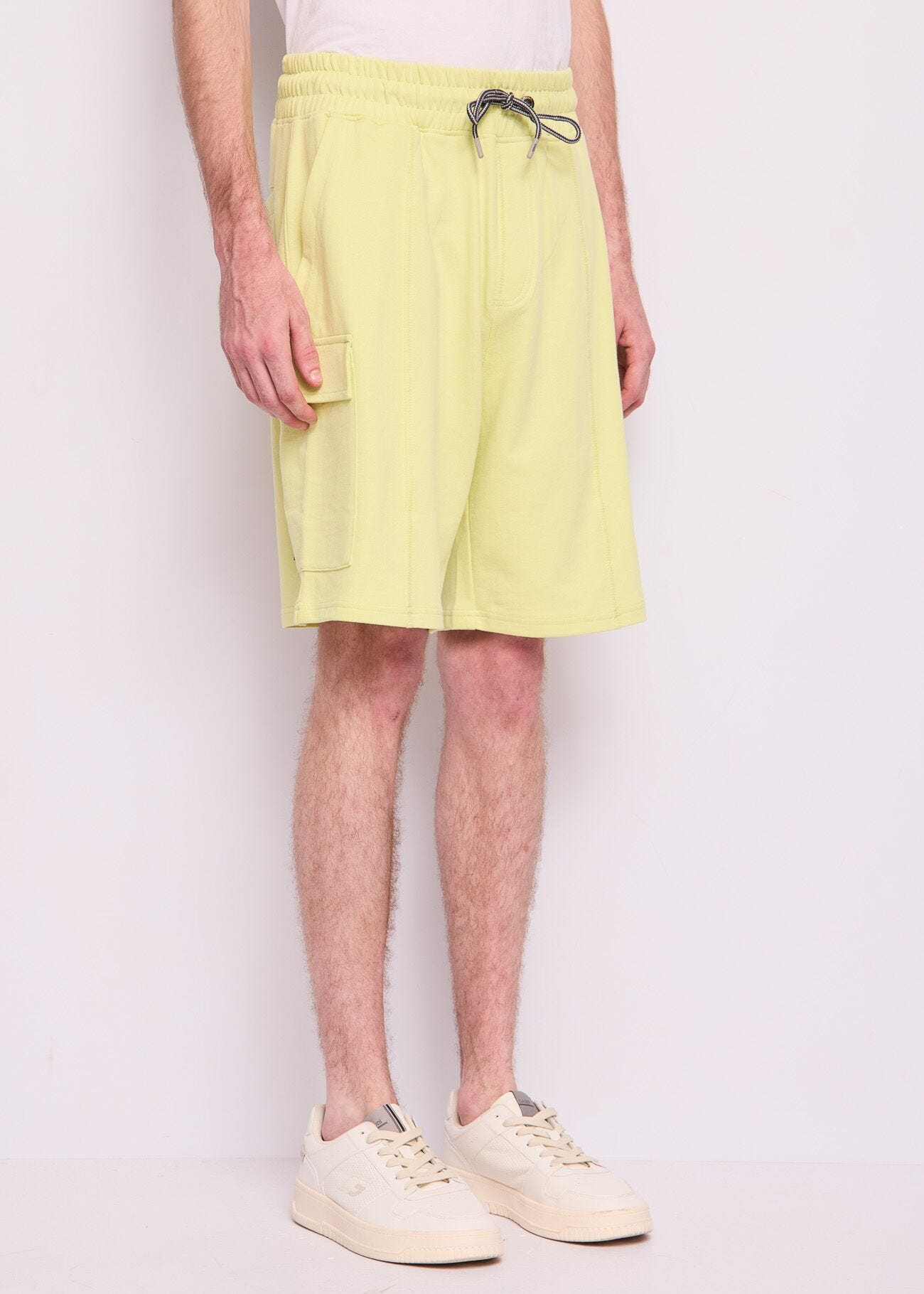 Bermuda giallo in felpa di cotone