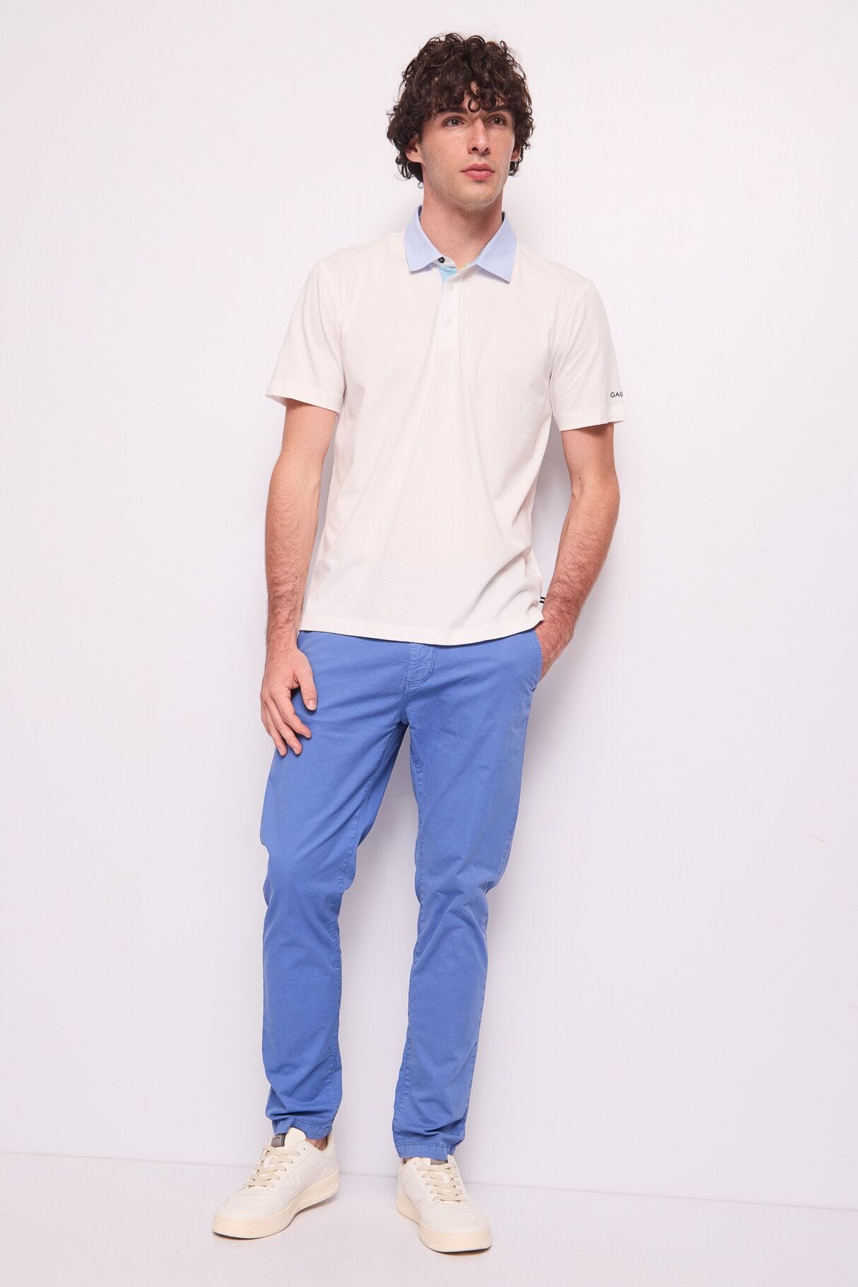 Pantaloni blu da uomo in cotone