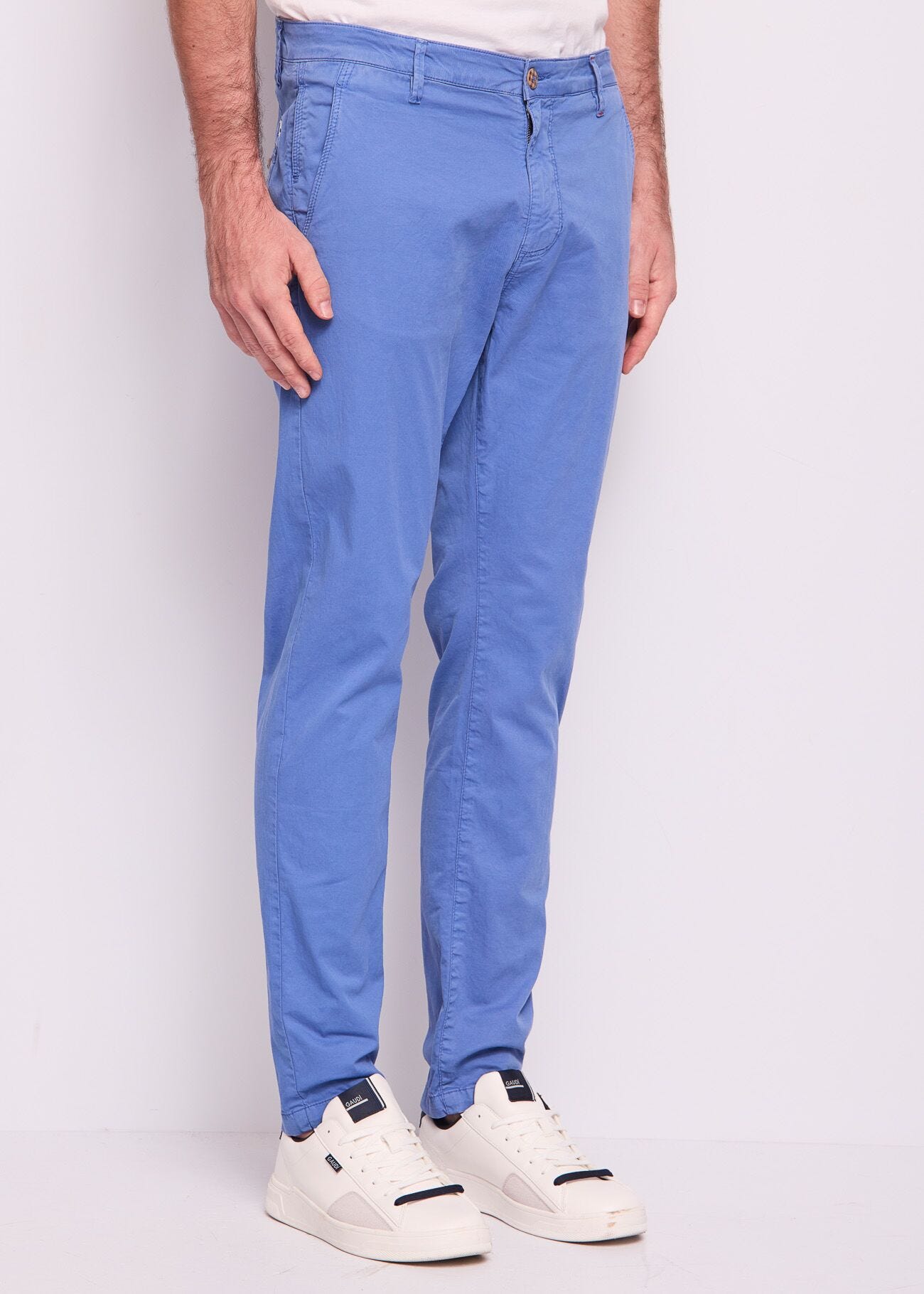 Pantaloni blu da uomo in cotone