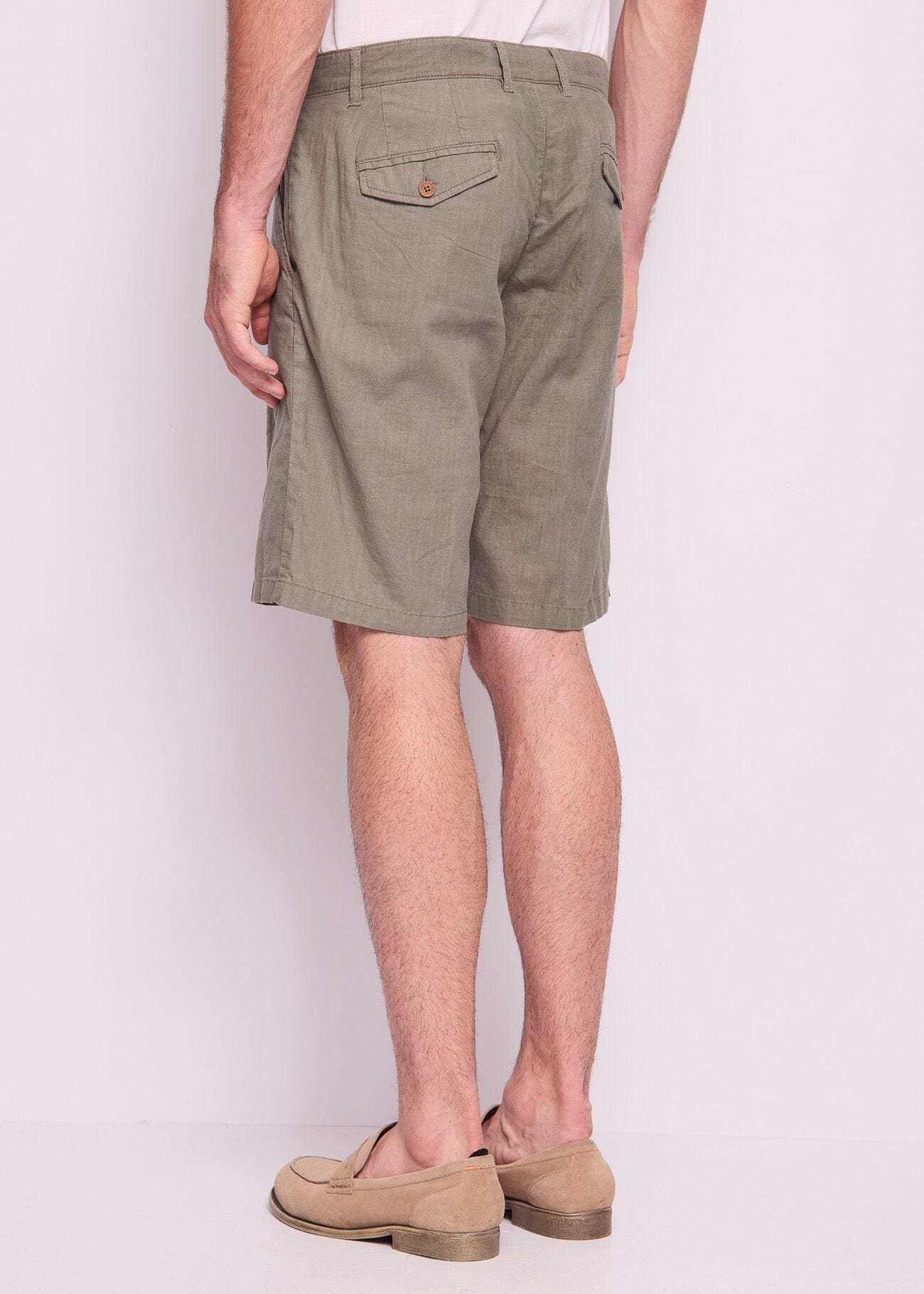 Bermuda da uomo in lino e cotone