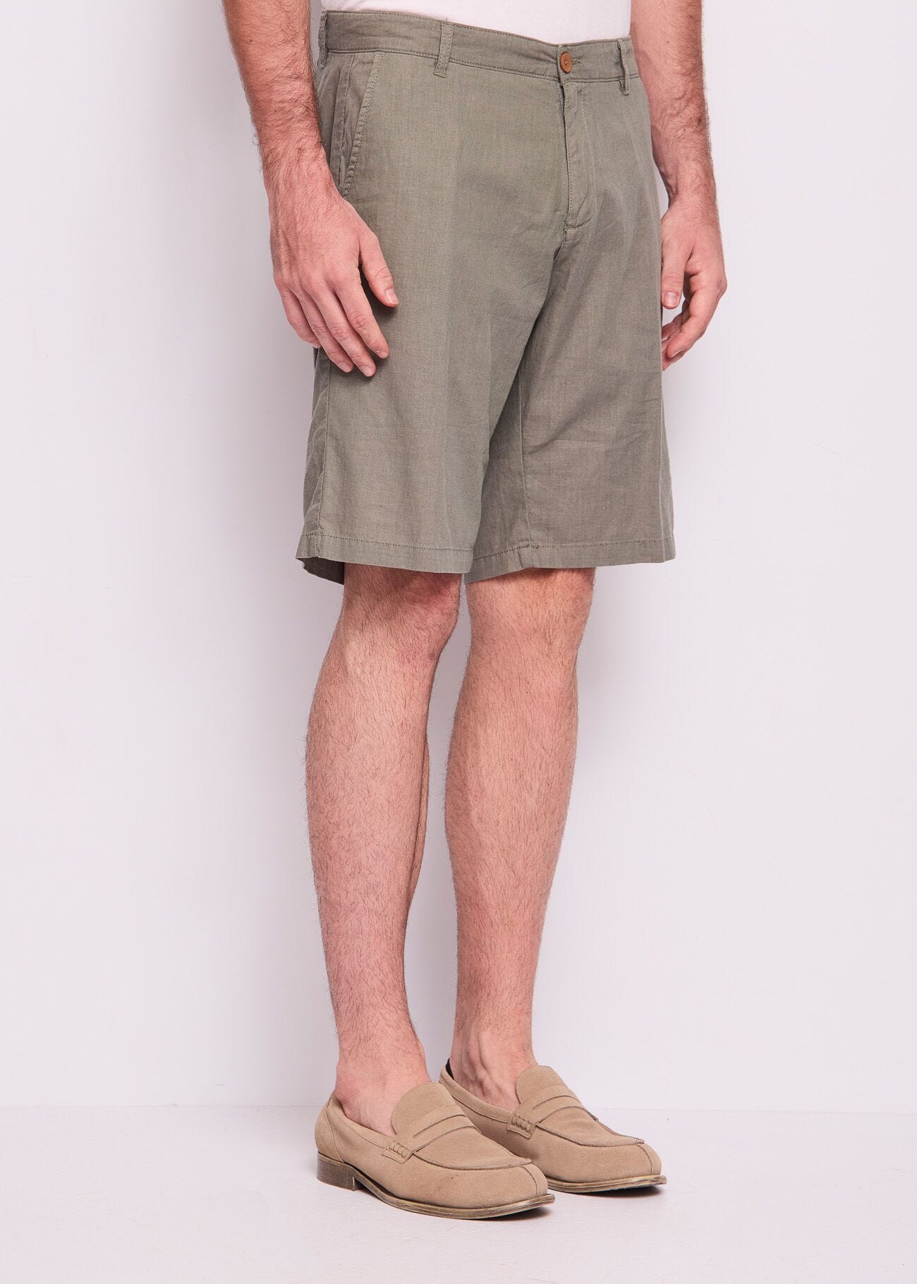 Bermuda da uomo in lino e cotone