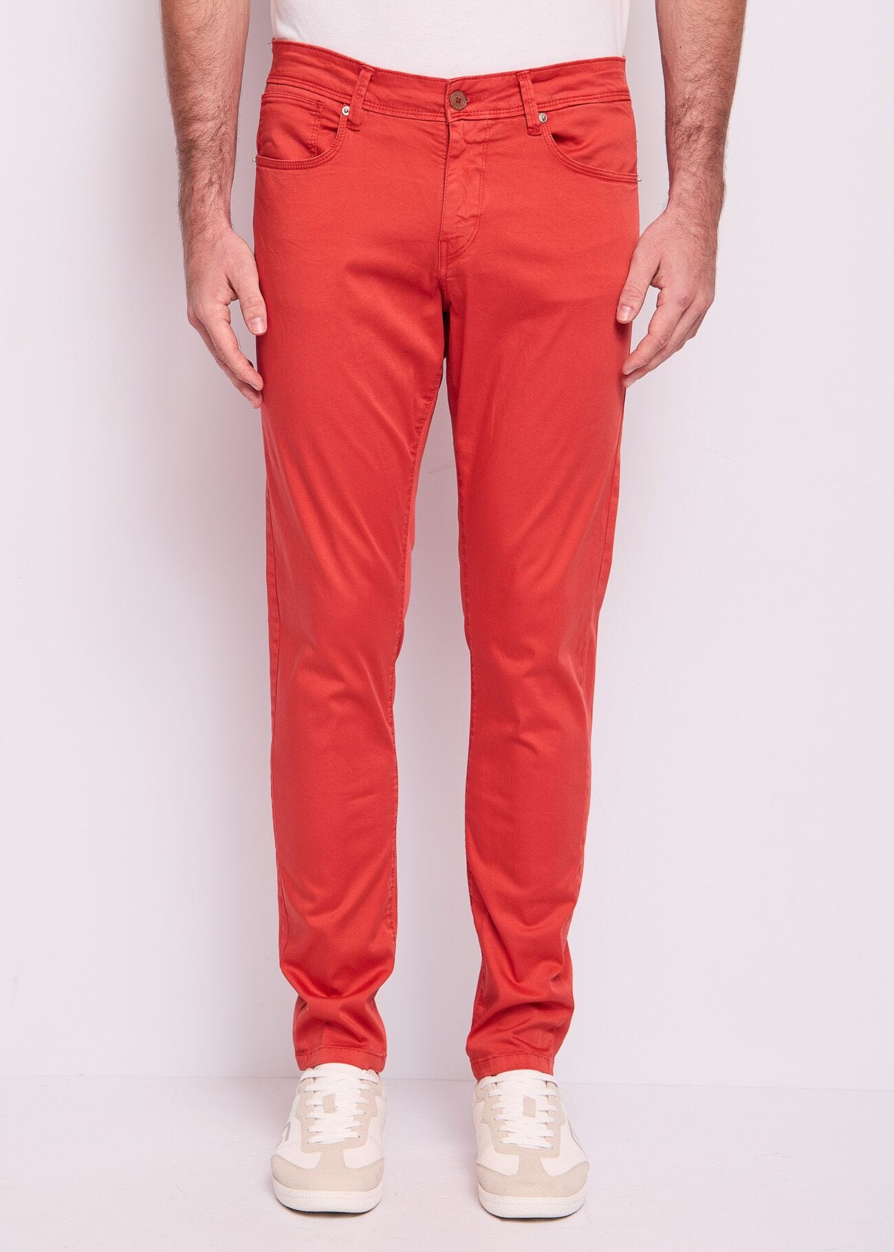Pantaloni rossi da uomo in cotone