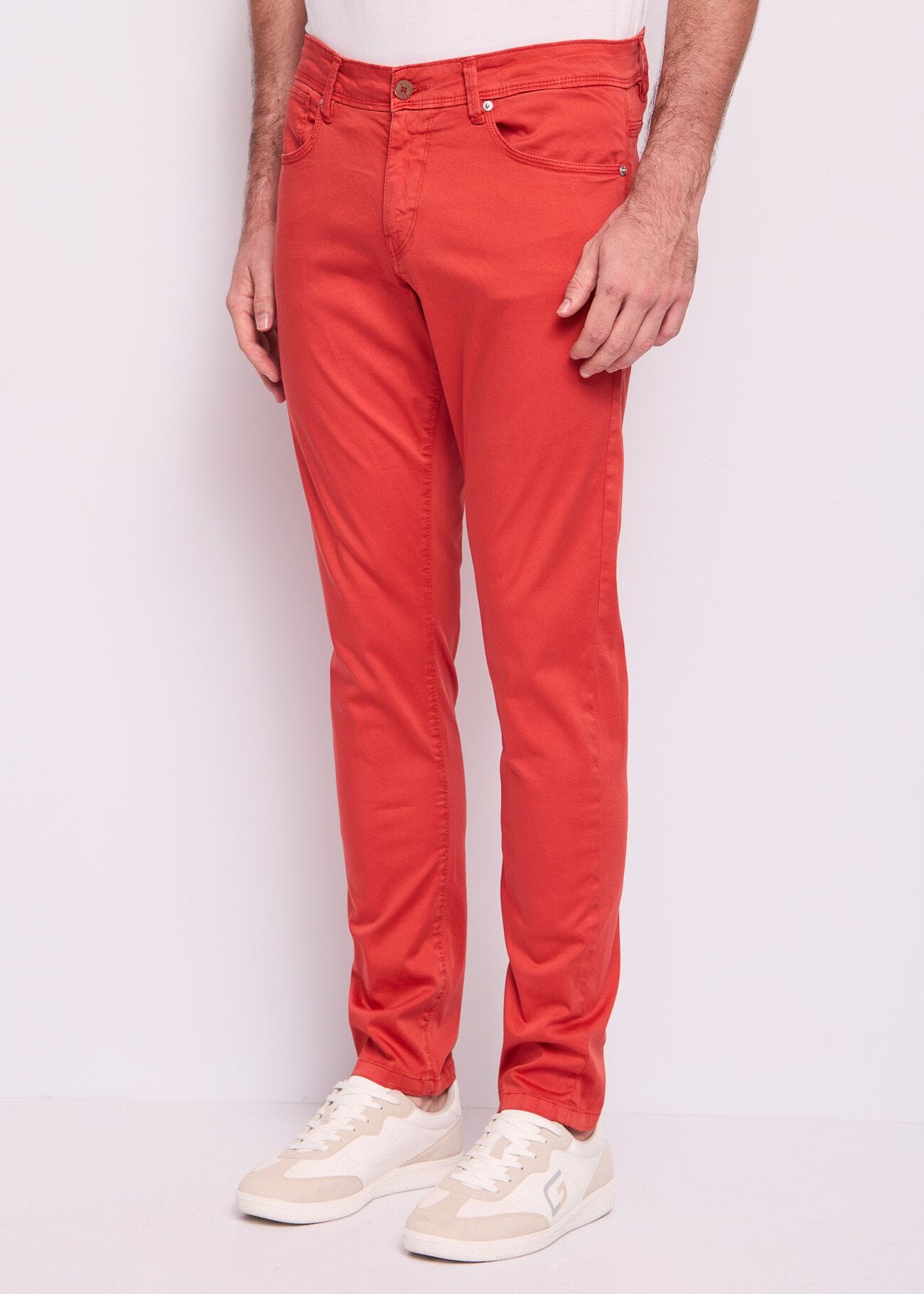 Pantaloni rossi da uomo in cotone