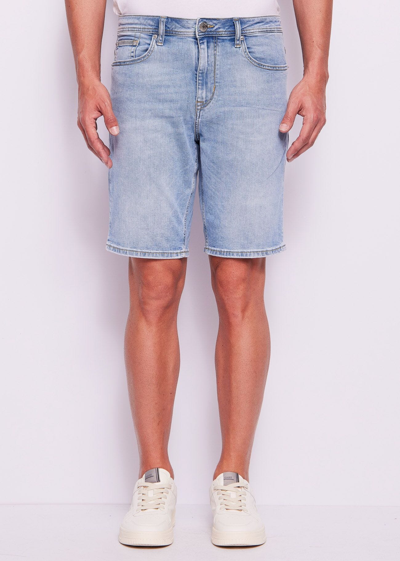 Pantalones cortos en dénim de algodón para hombre