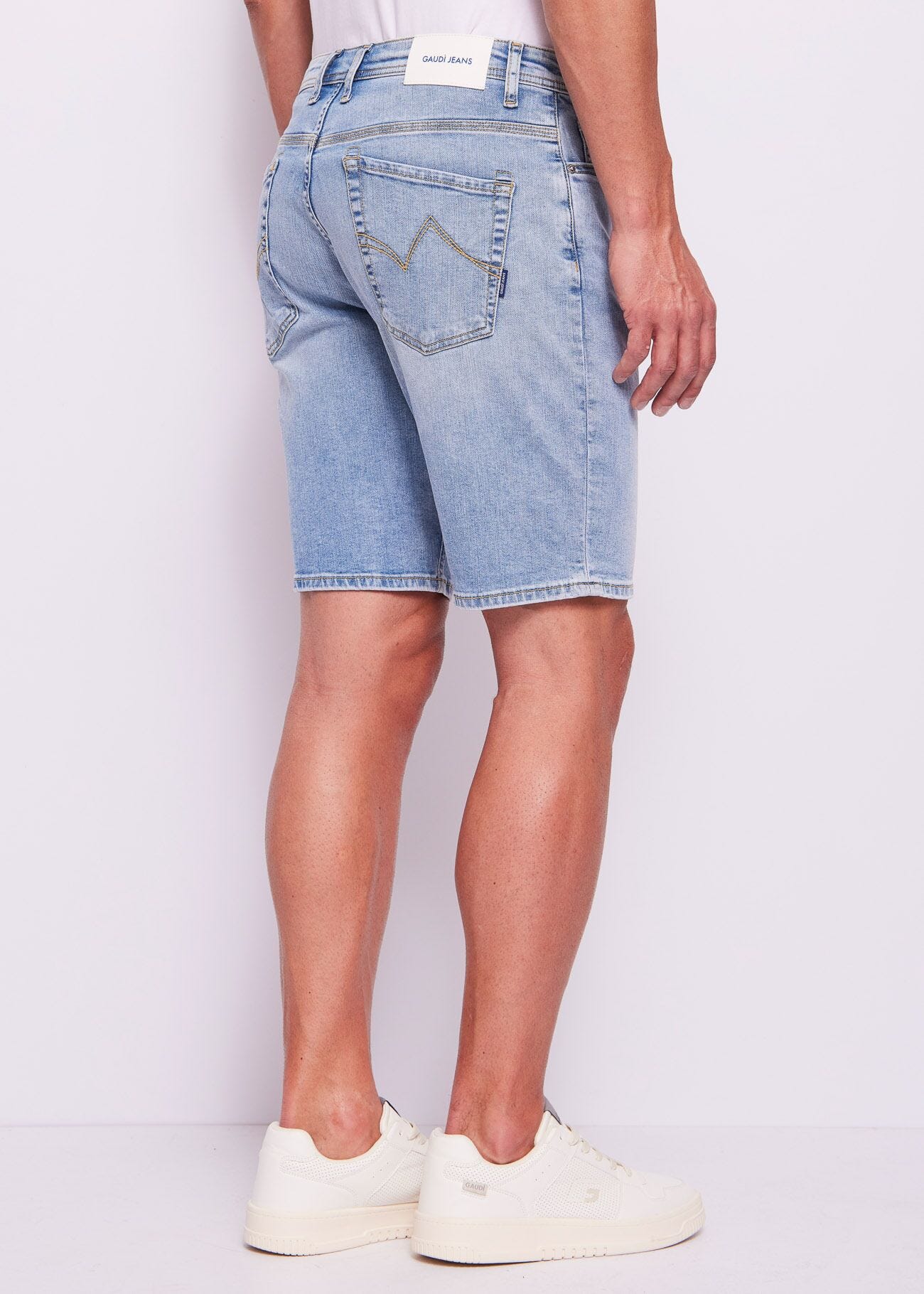 Pantalones cortos en dénim de algodón para hombre