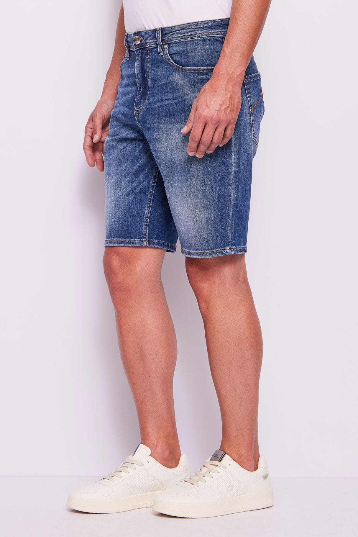 Shorts uomo in denim di cotone