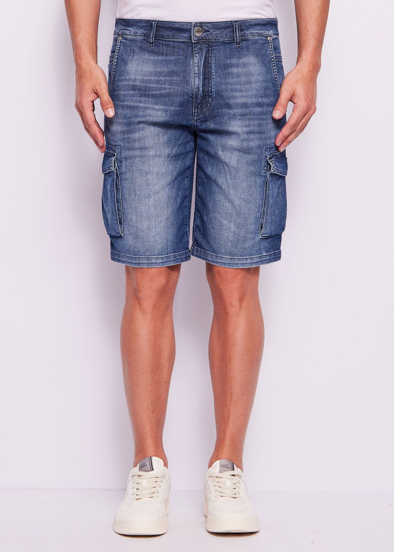 Shorts uomo cargo in denim