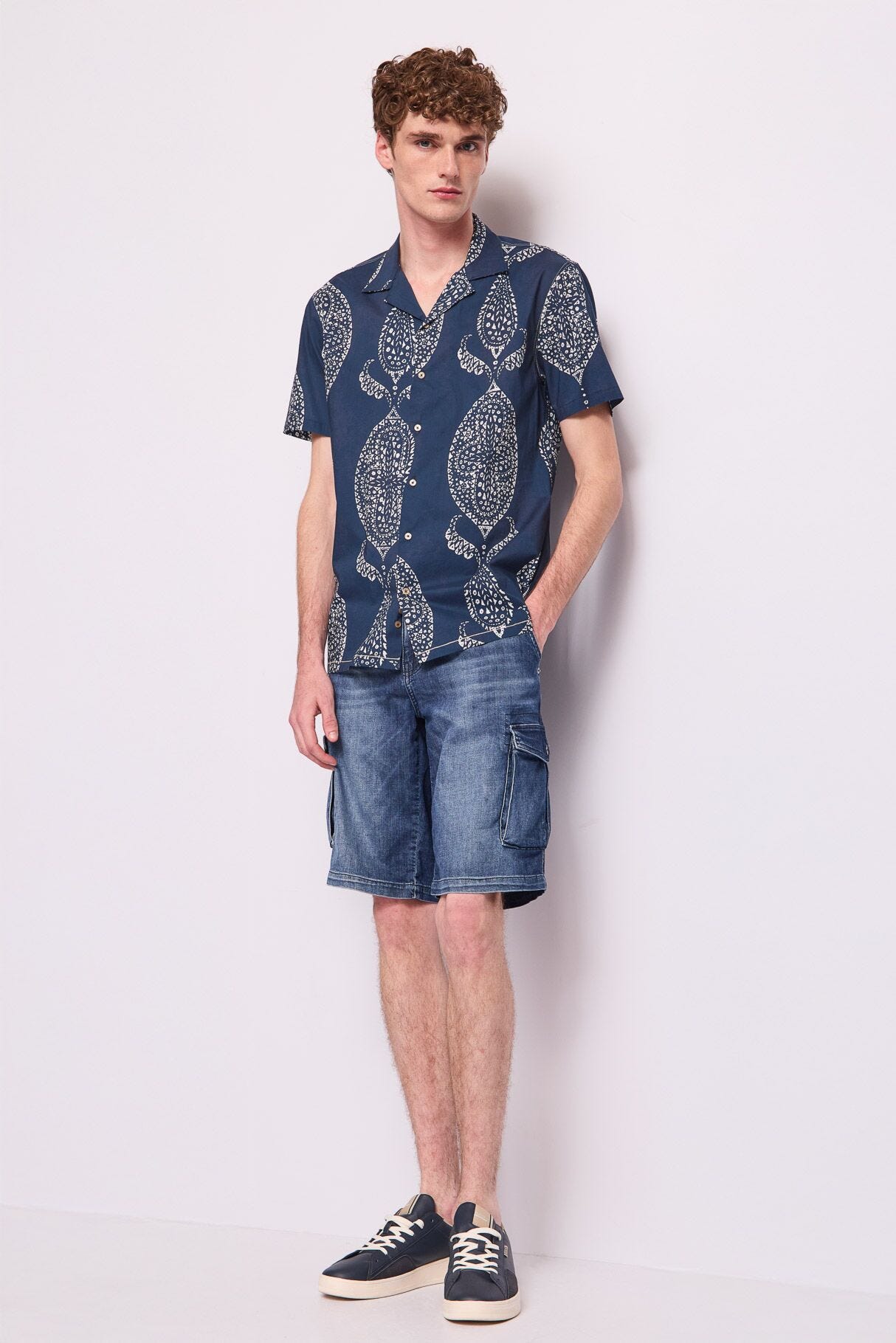 Shorts uomo cargo in denim