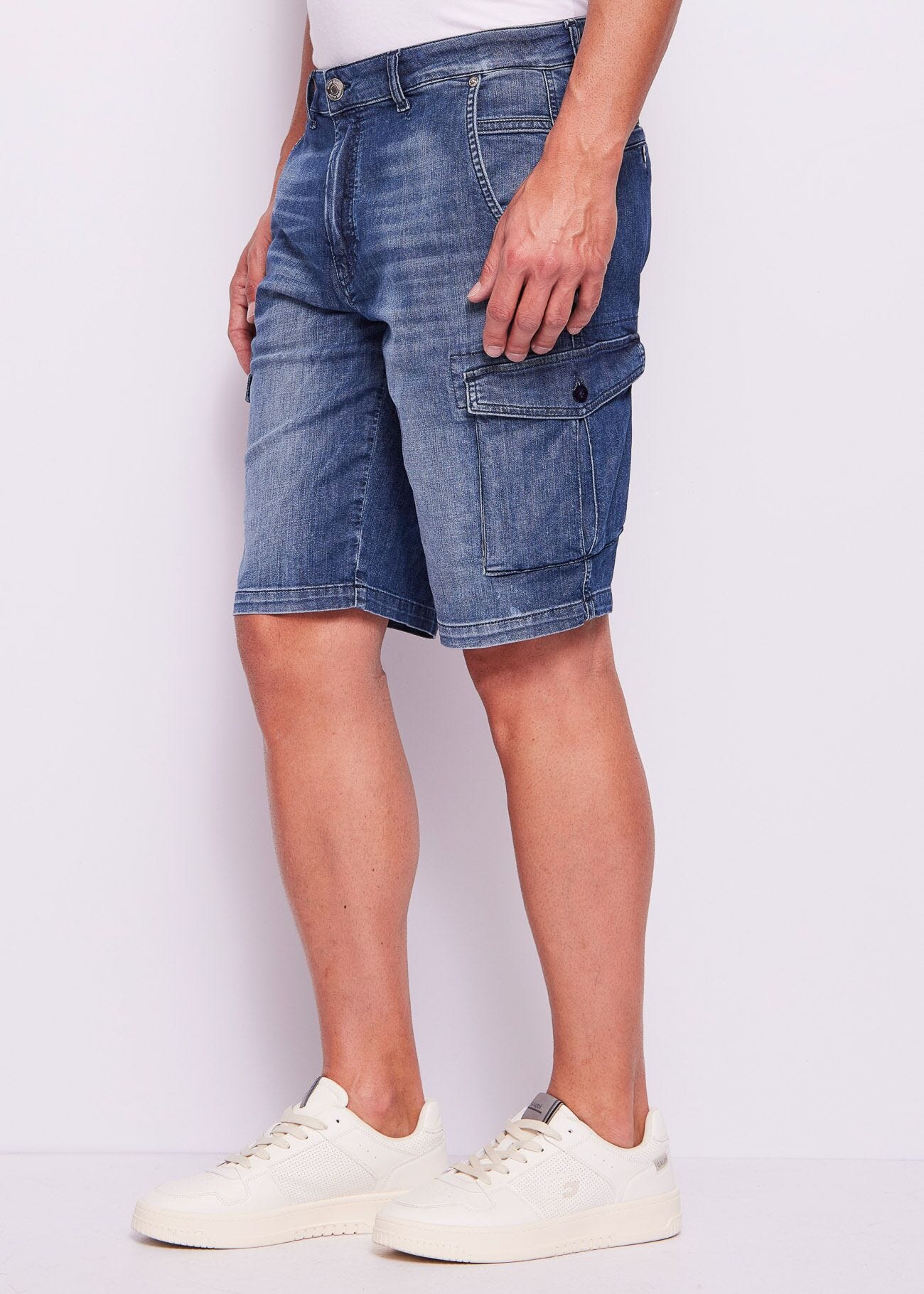 Shorts uomo cargo in denim