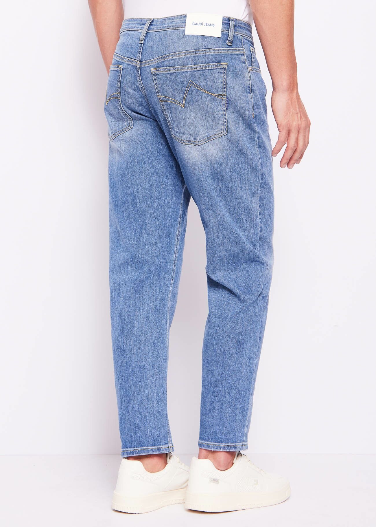 Jeans uomo in denim di cotone