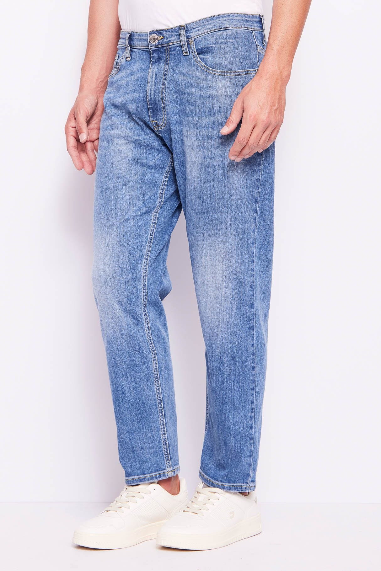 Jeans uomo in denim di cotone