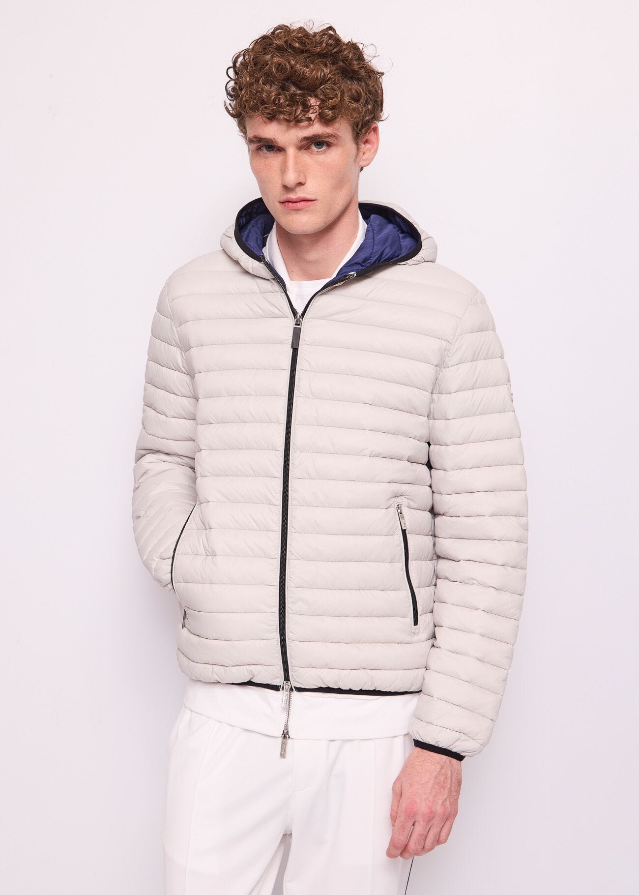 Piumino bianco da uomo in nylon