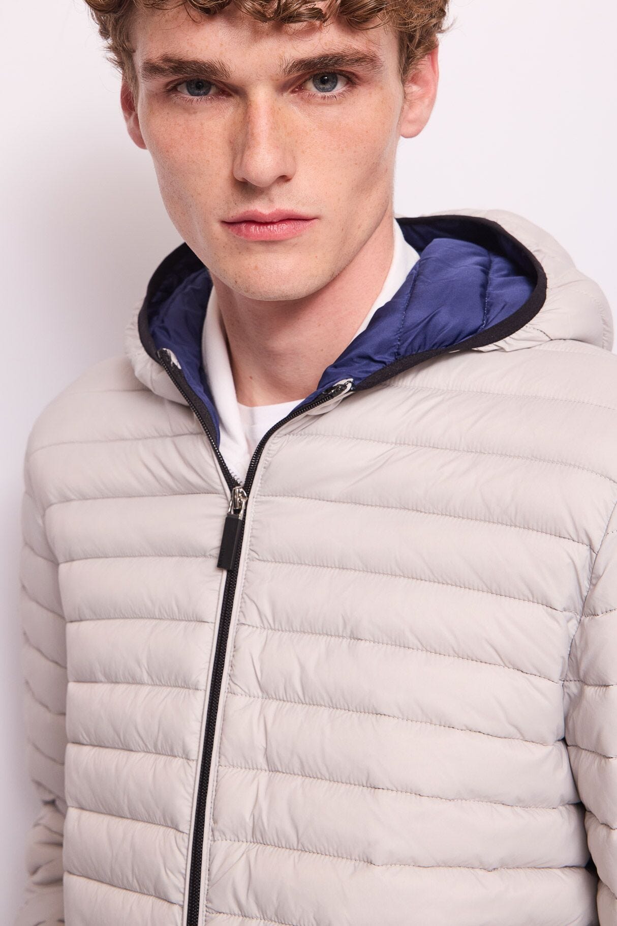 Piumino bianco da uomo in nylon