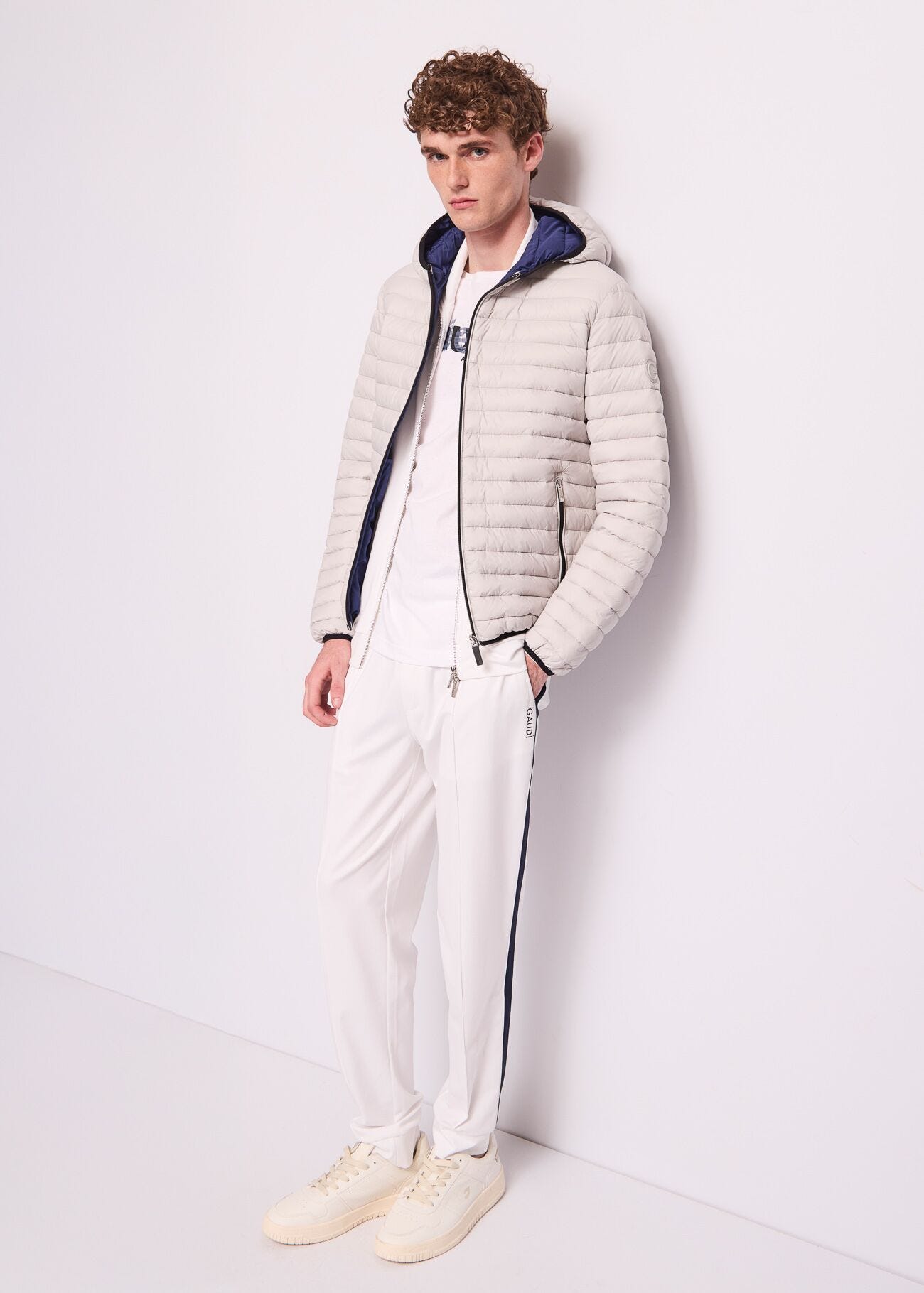 Piumino bianco da uomo in nylon