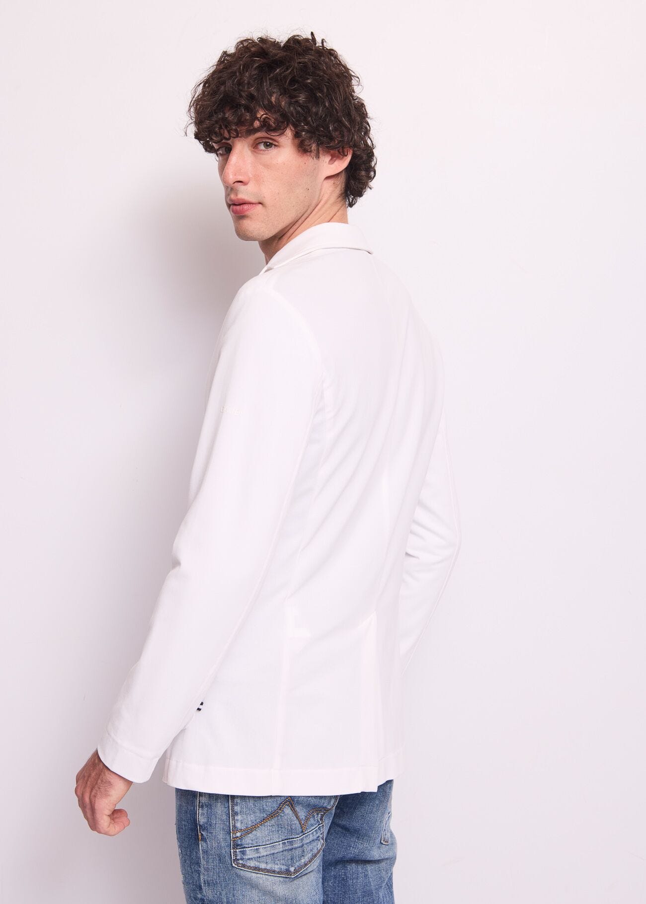 Blazer bianco da uomo in cotone