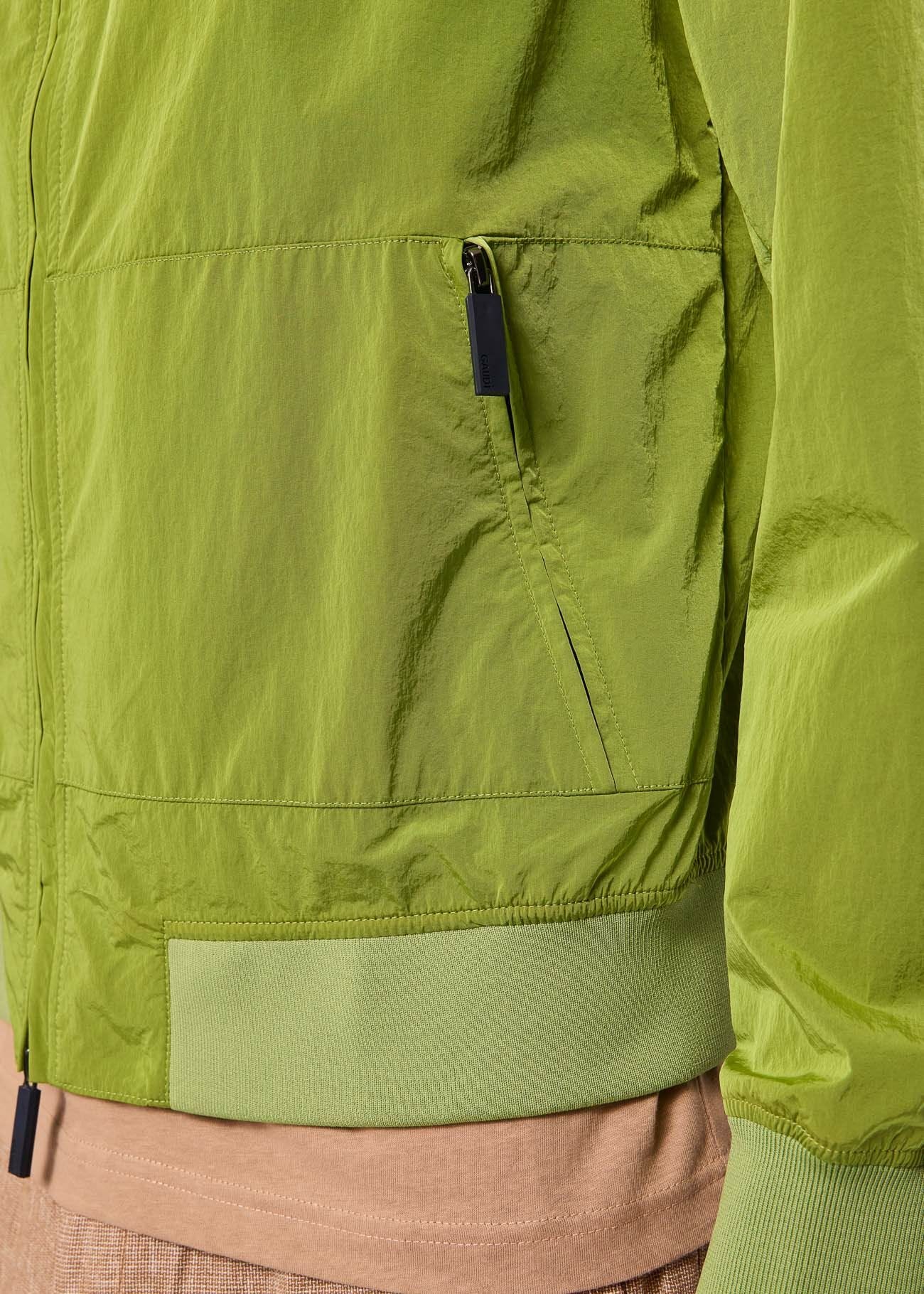 Bomber verde da uomo in nylon