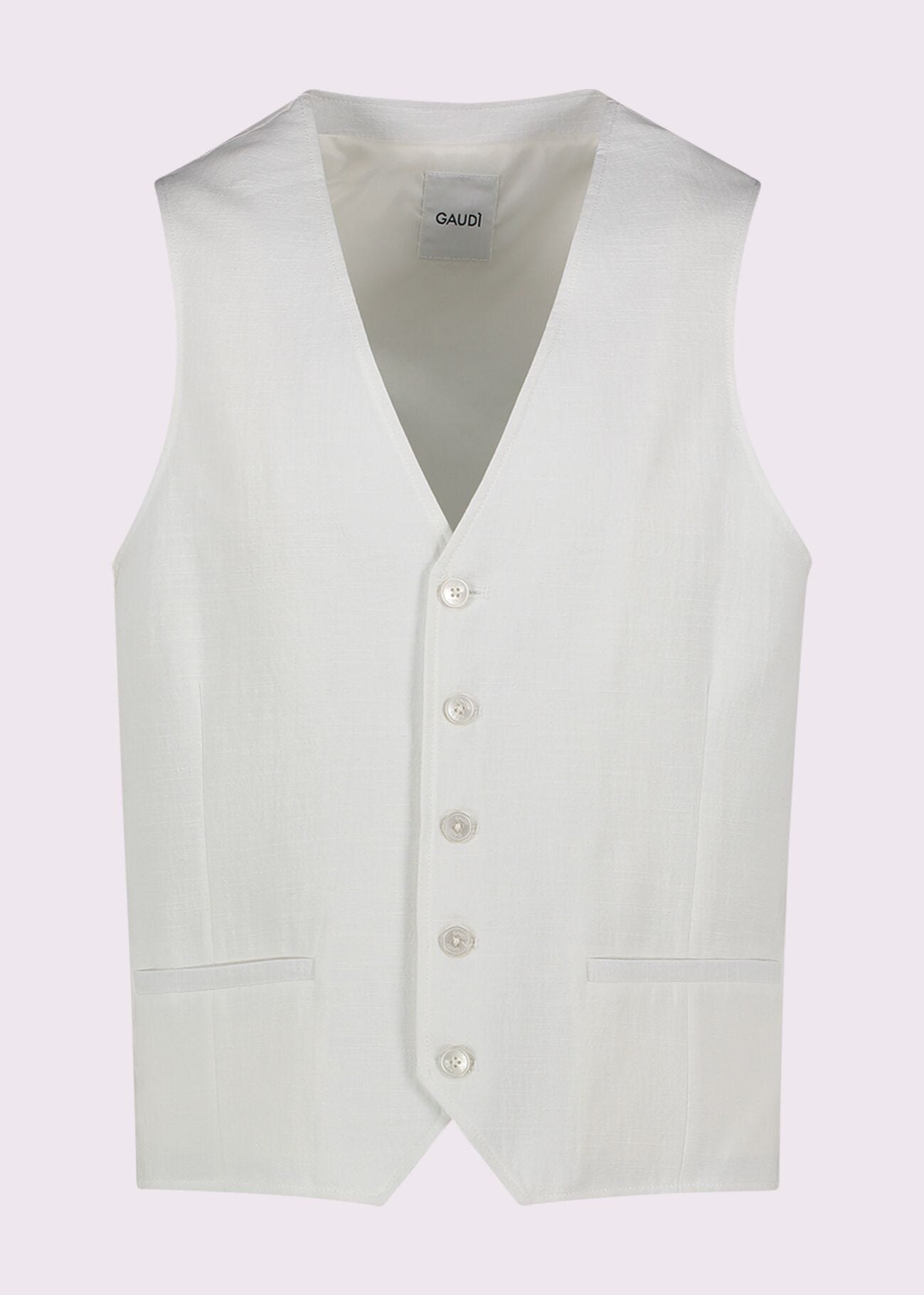 Chaleco blanco de hombre en mezcla de algodón