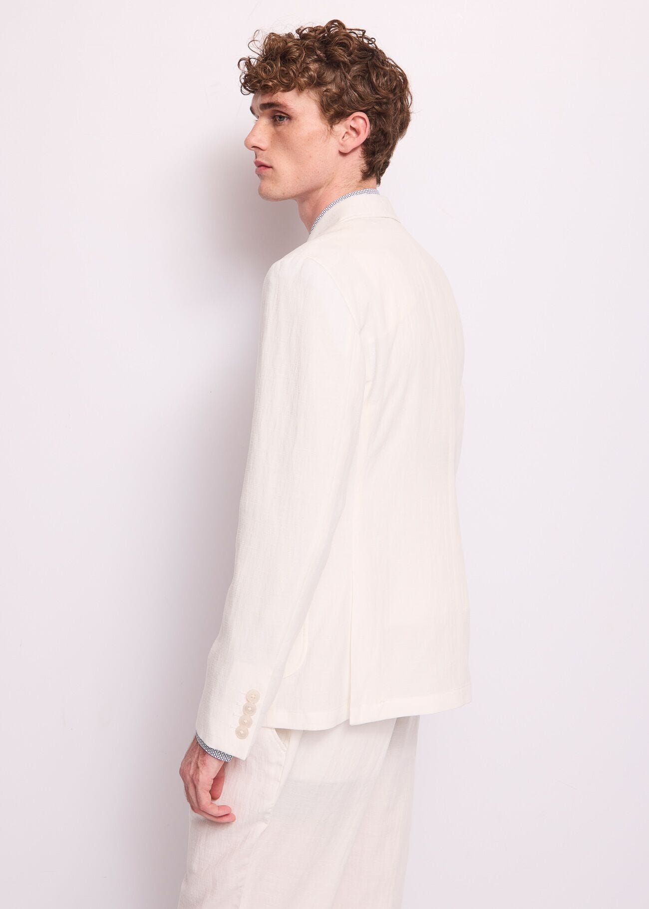 Blazer blanc en coton pour homme