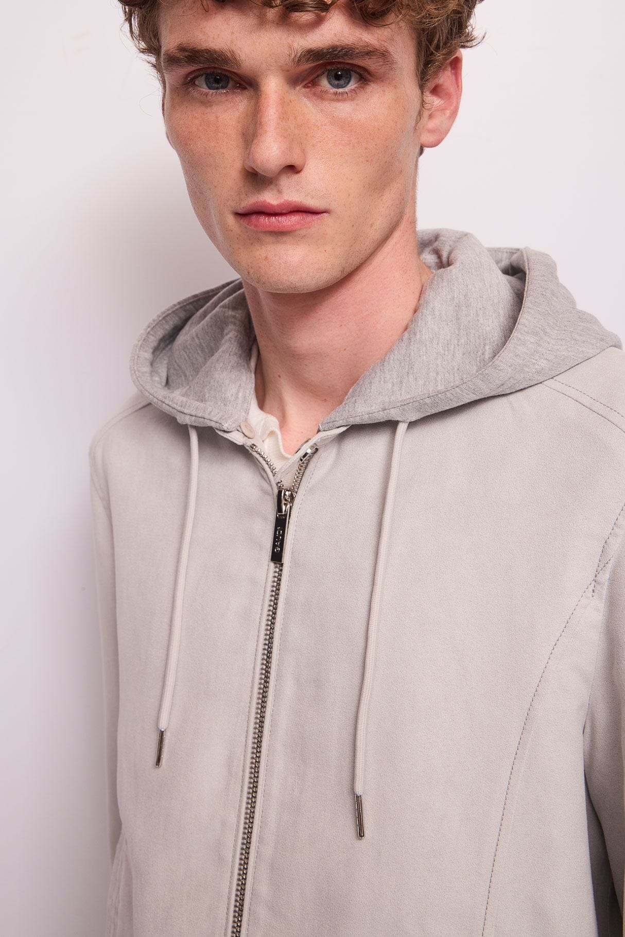 Blouson de motard en suédine