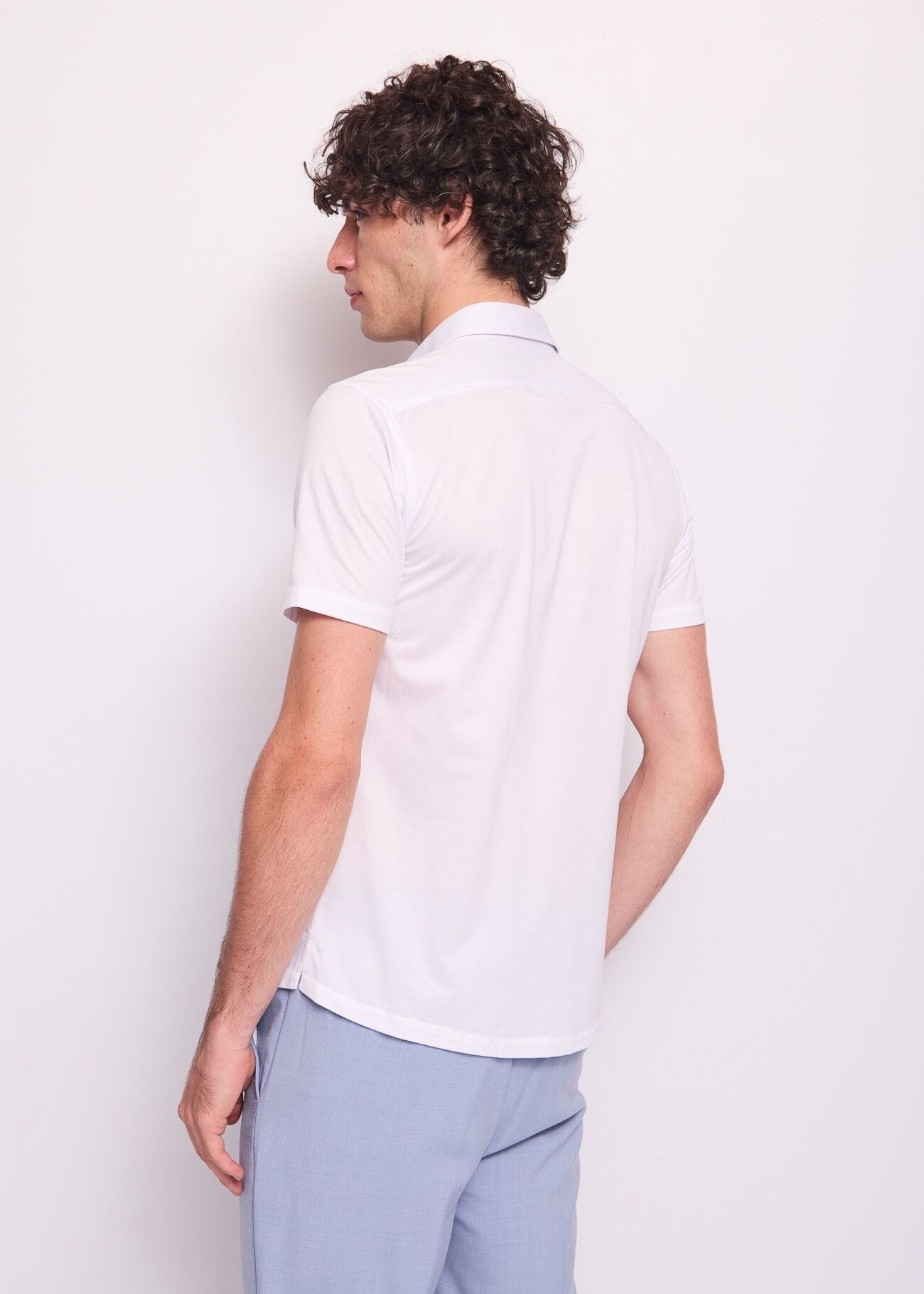 Camisa blanca de algodón para hombre