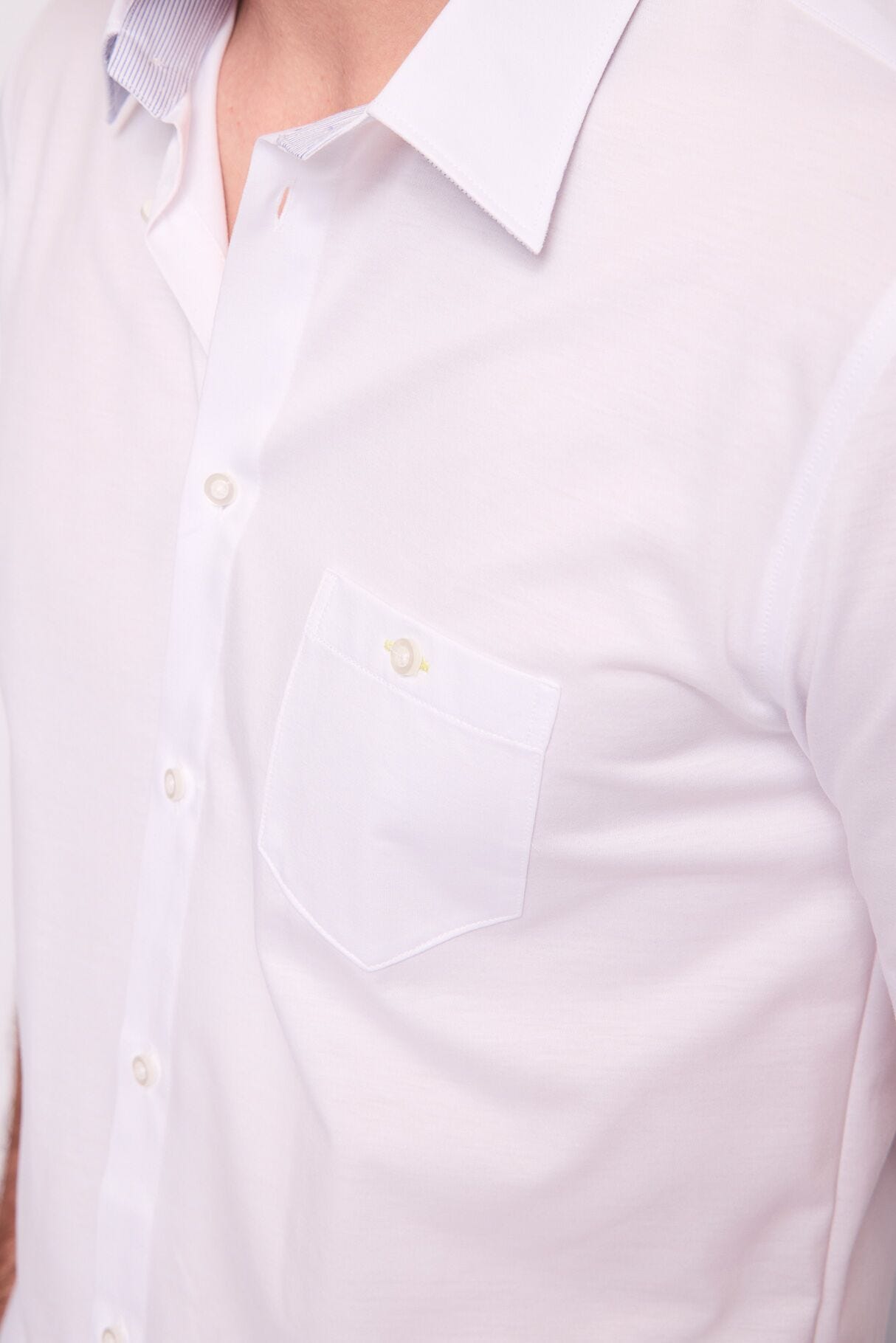Camisa blanca de algodón para hombre