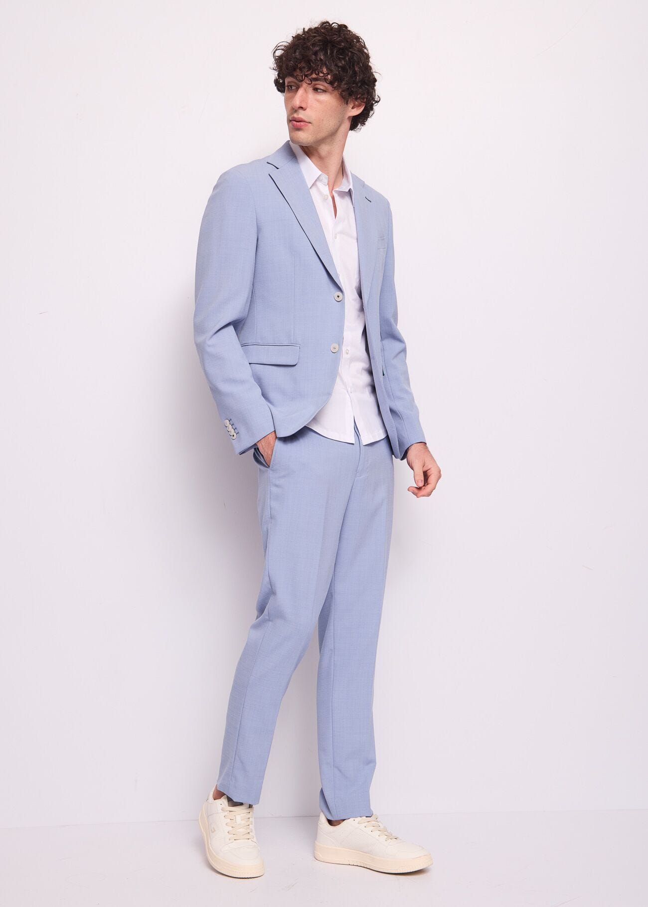 Camisa blanca de algodón para hombre