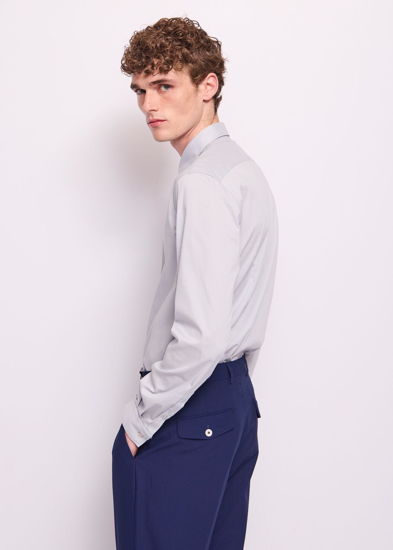 Camicia da uomo in misto cotone