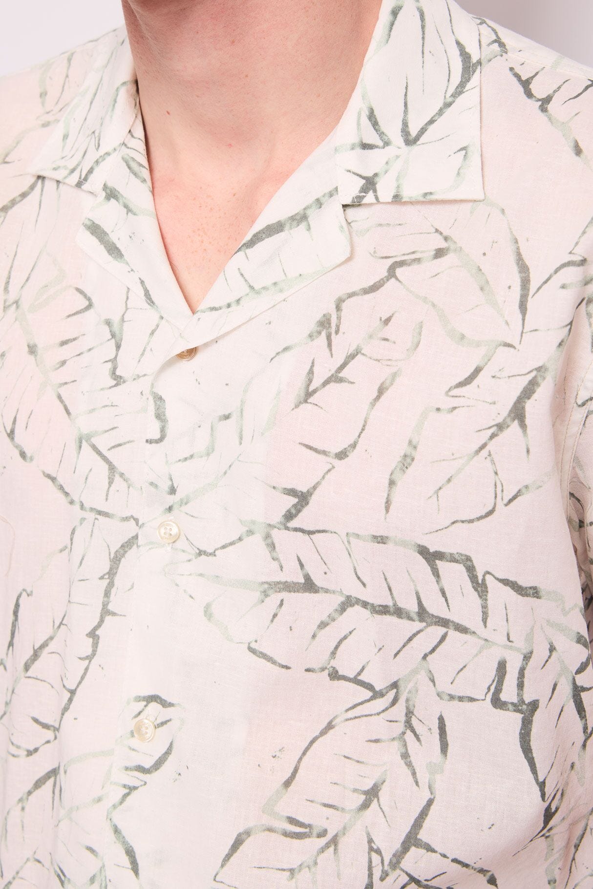 Chemise imprimée en lin et coton