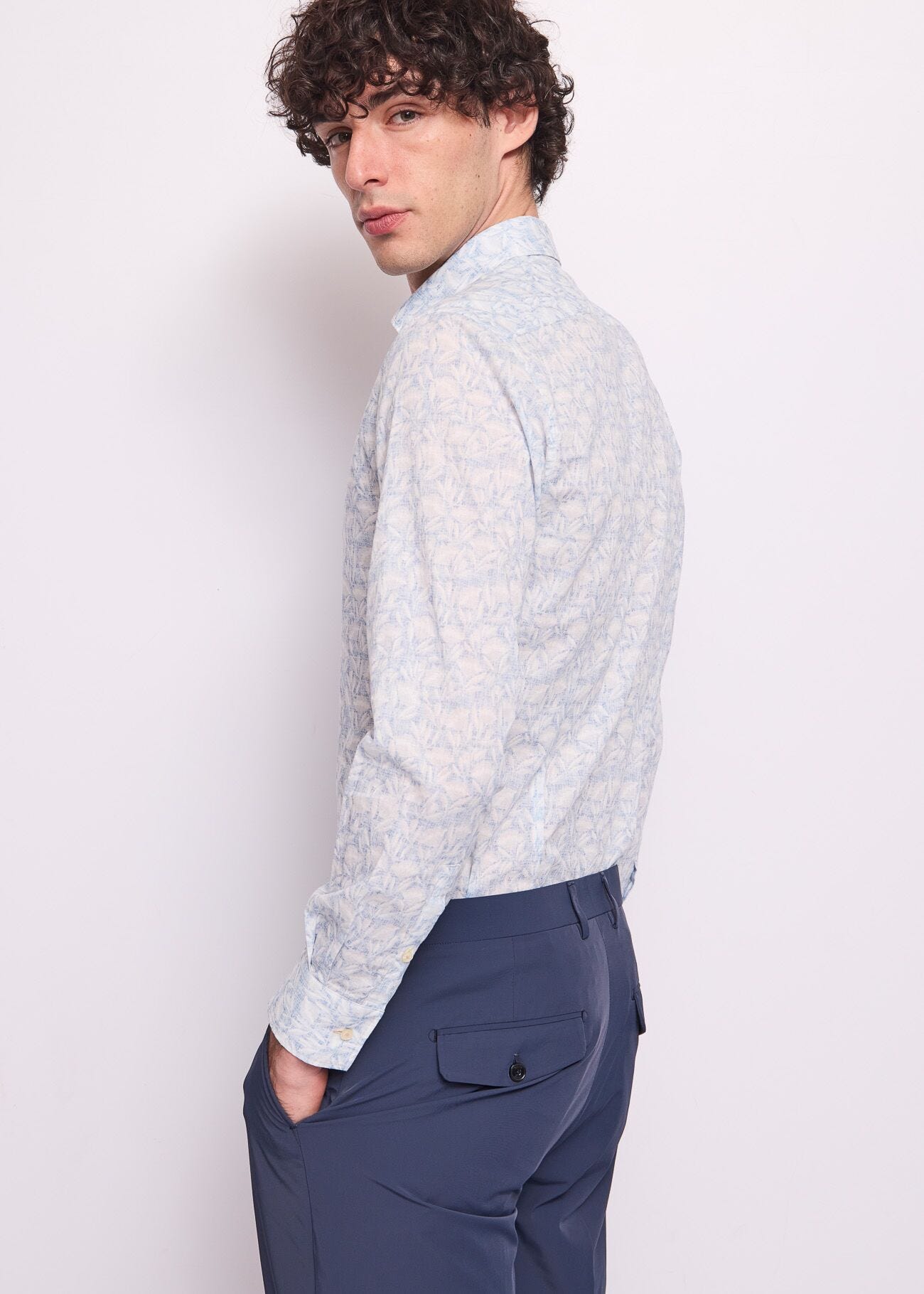Camicia da uomo in cotone stampato