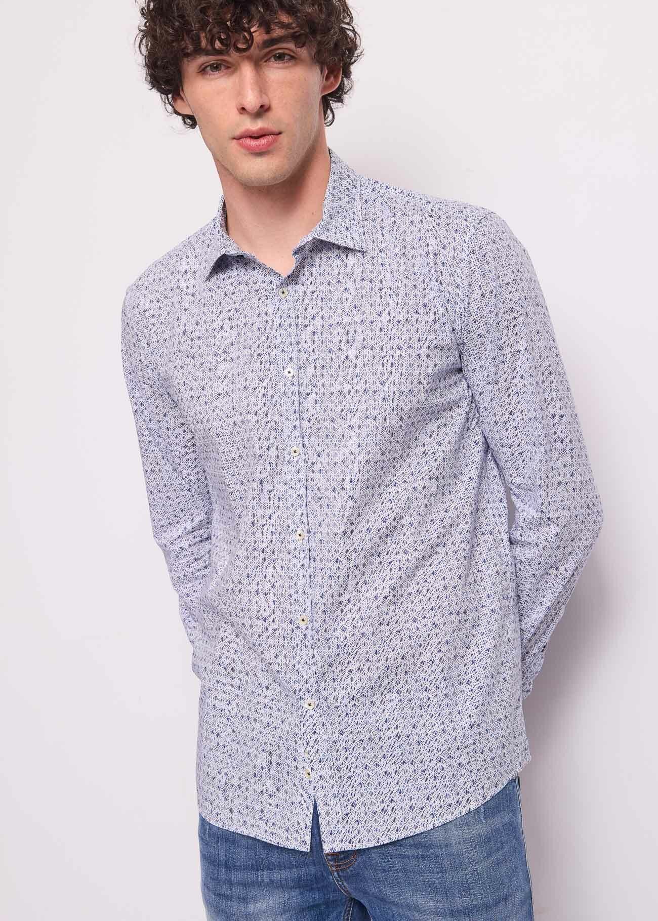 Camicia da uomo in cotone stampato