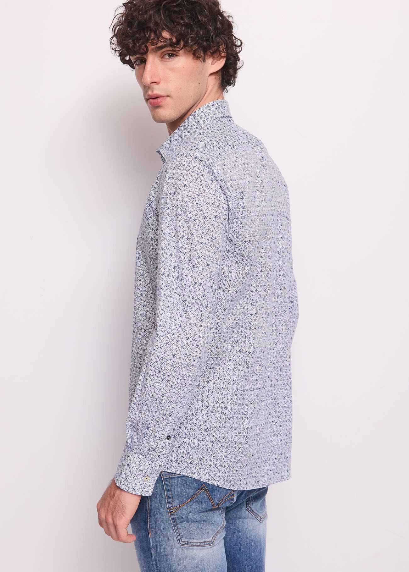 Camicia da uomo in cotone stampato