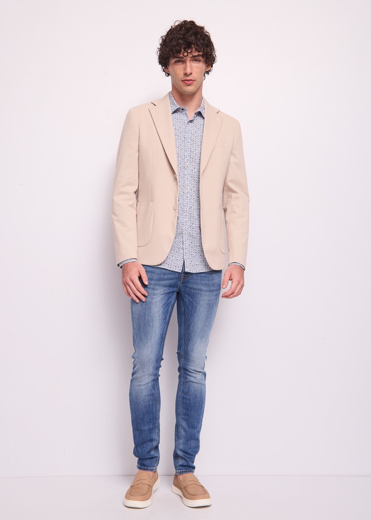 Camicia da uomo in cotone stampato